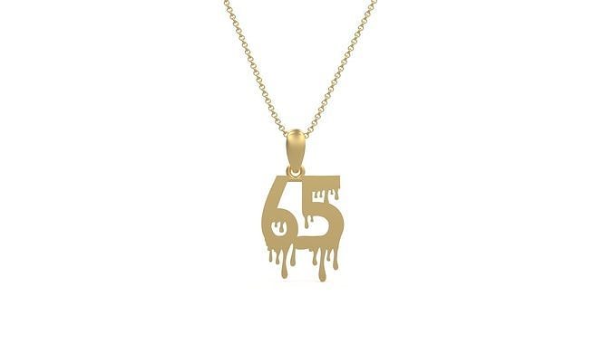 Model 1307 65 Bloody Terror Initial Number Pendant 3D print model