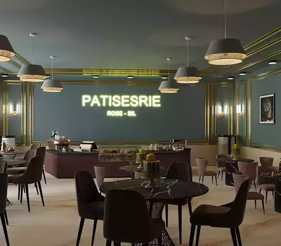 safiye caffe interior Low-poly 3D model