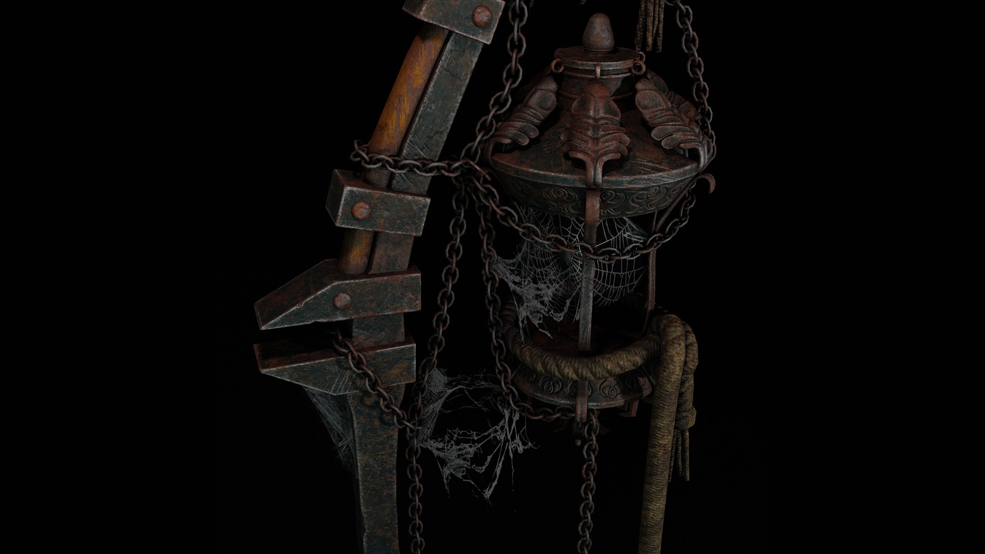 Vintage Medivel Latern 3D model_1