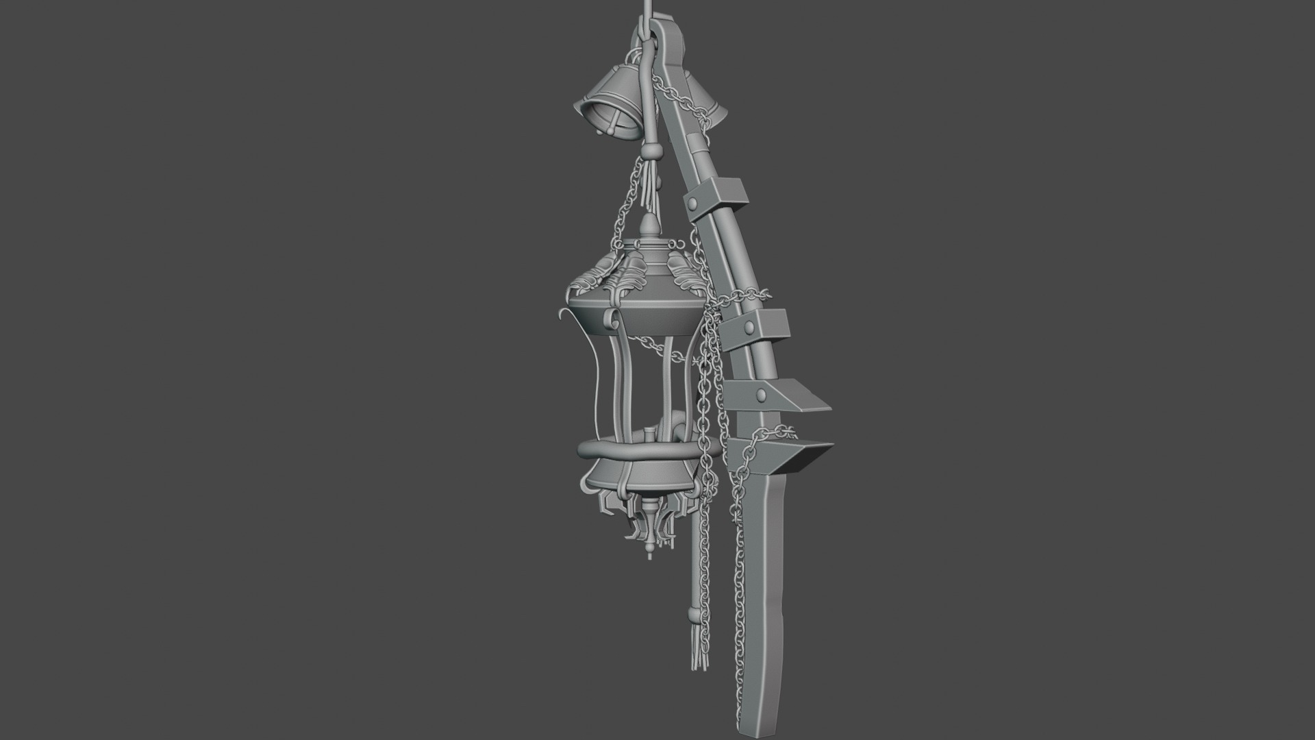 Vintage Medivel Latern 3D model_9