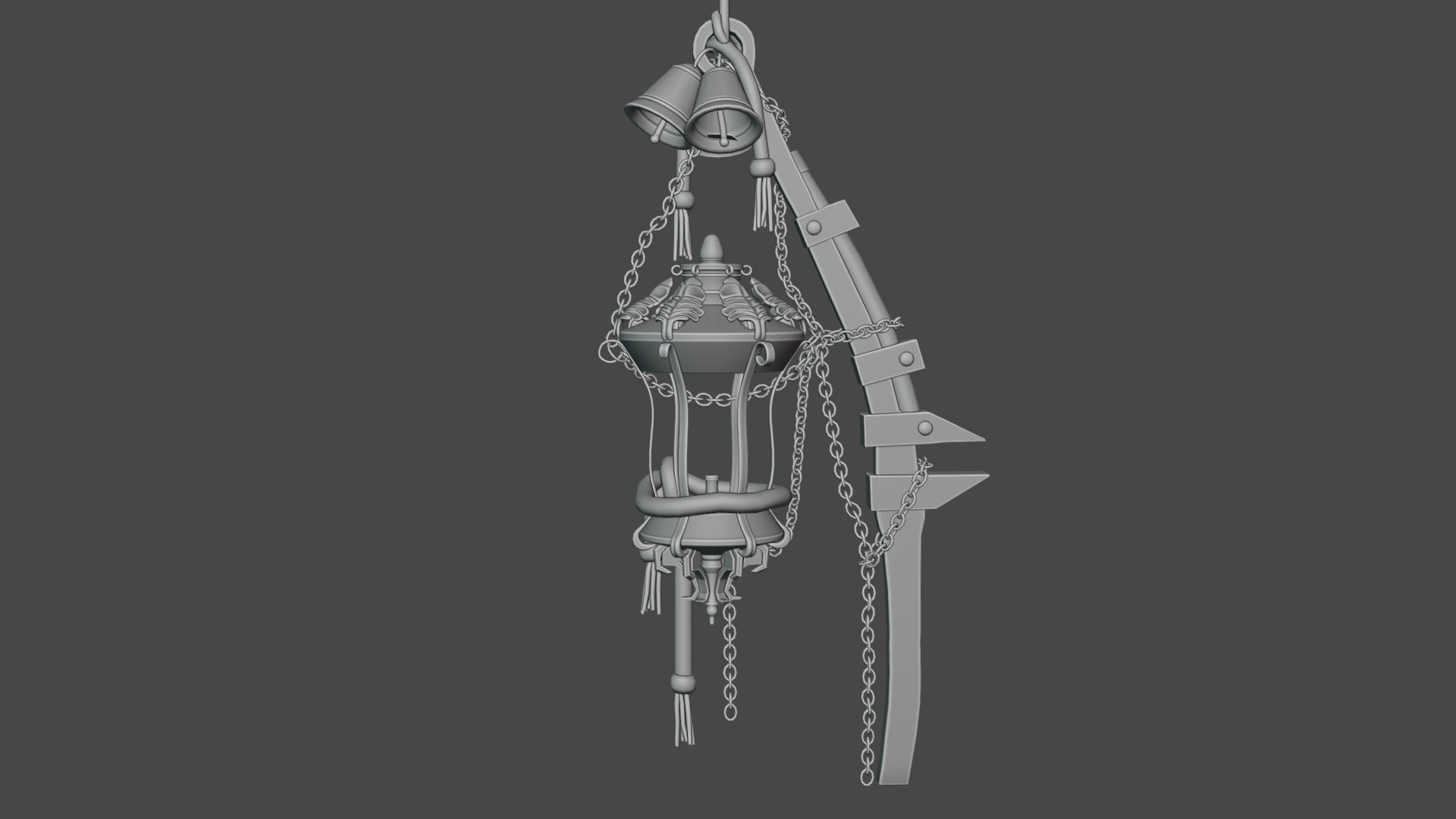 Vintage Medivel Latern 3D model_8