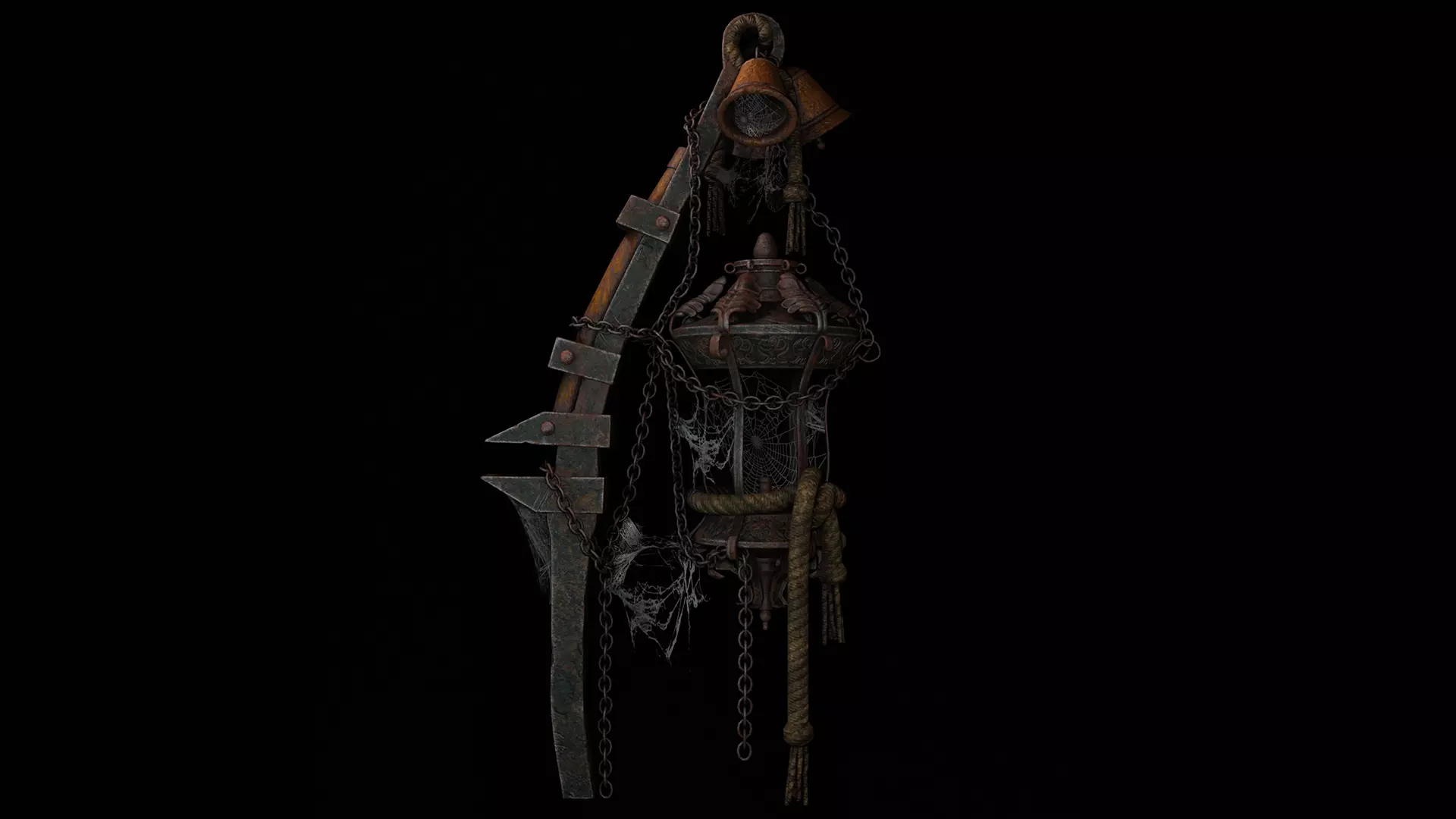 Vintage Medivel Latern 3D model_0