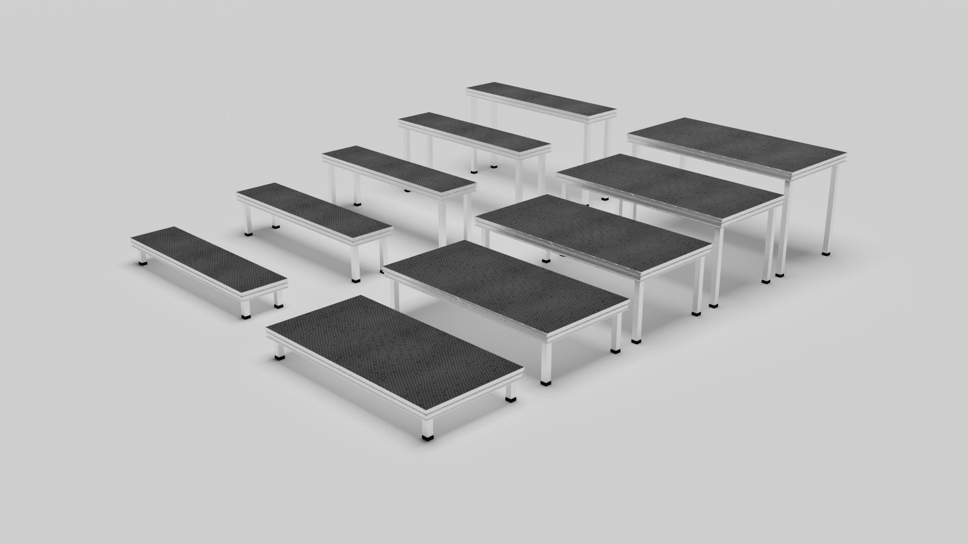 Stage Platform Low-poly 3D model_2