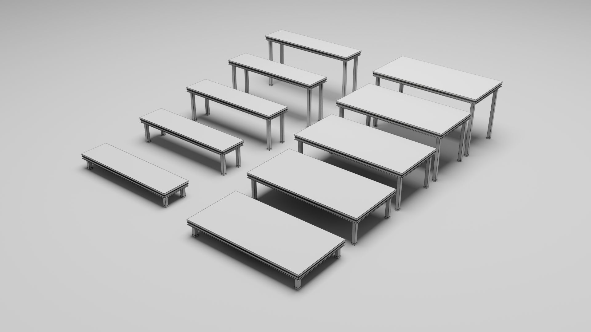 Stage Platform Low-poly 3D model_3