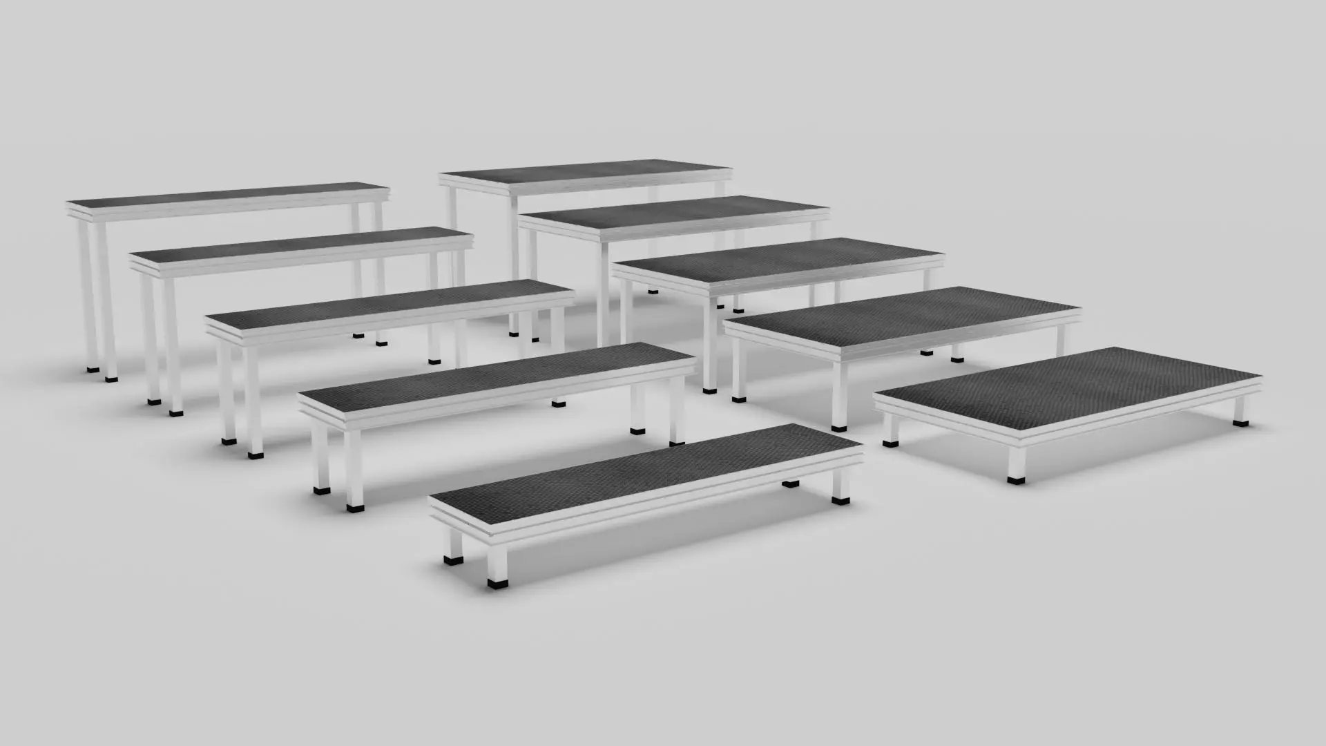 Stage Platform Low-poly 3D model_0