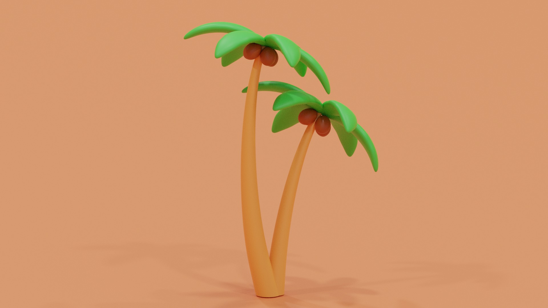 Cartoon Palm Tree 3D model_3