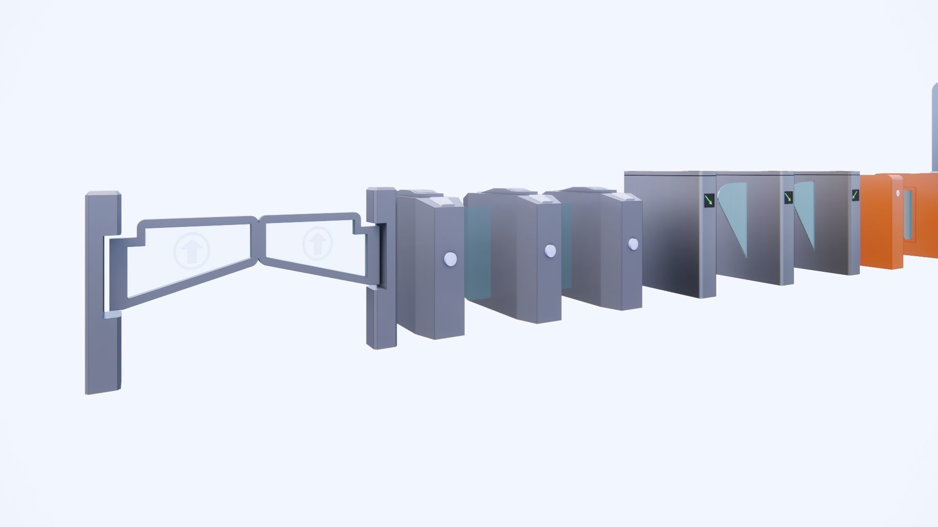 3D Guard post portal gate 3D model_4