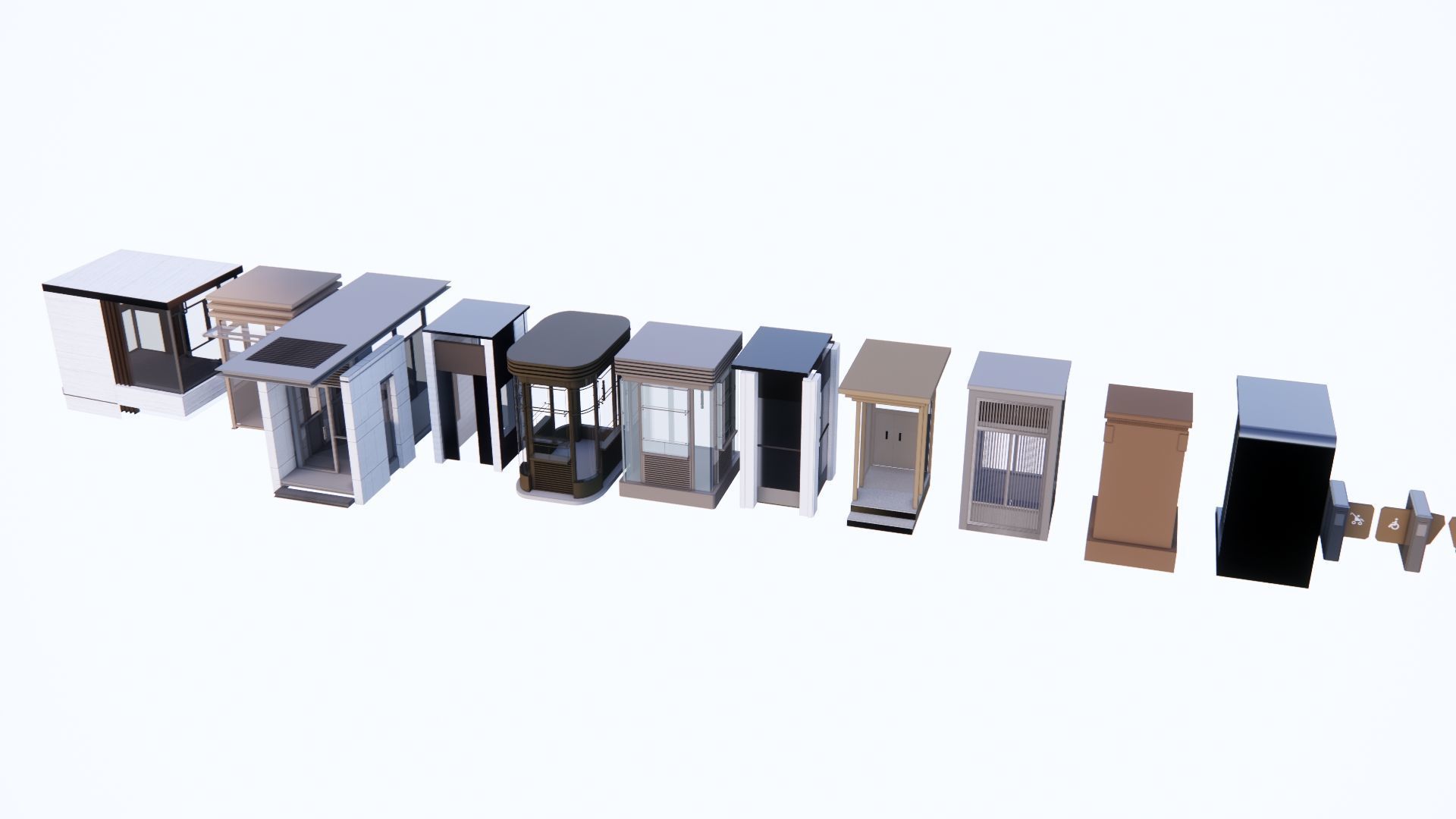 3D Guard post portal gate 3D model_7