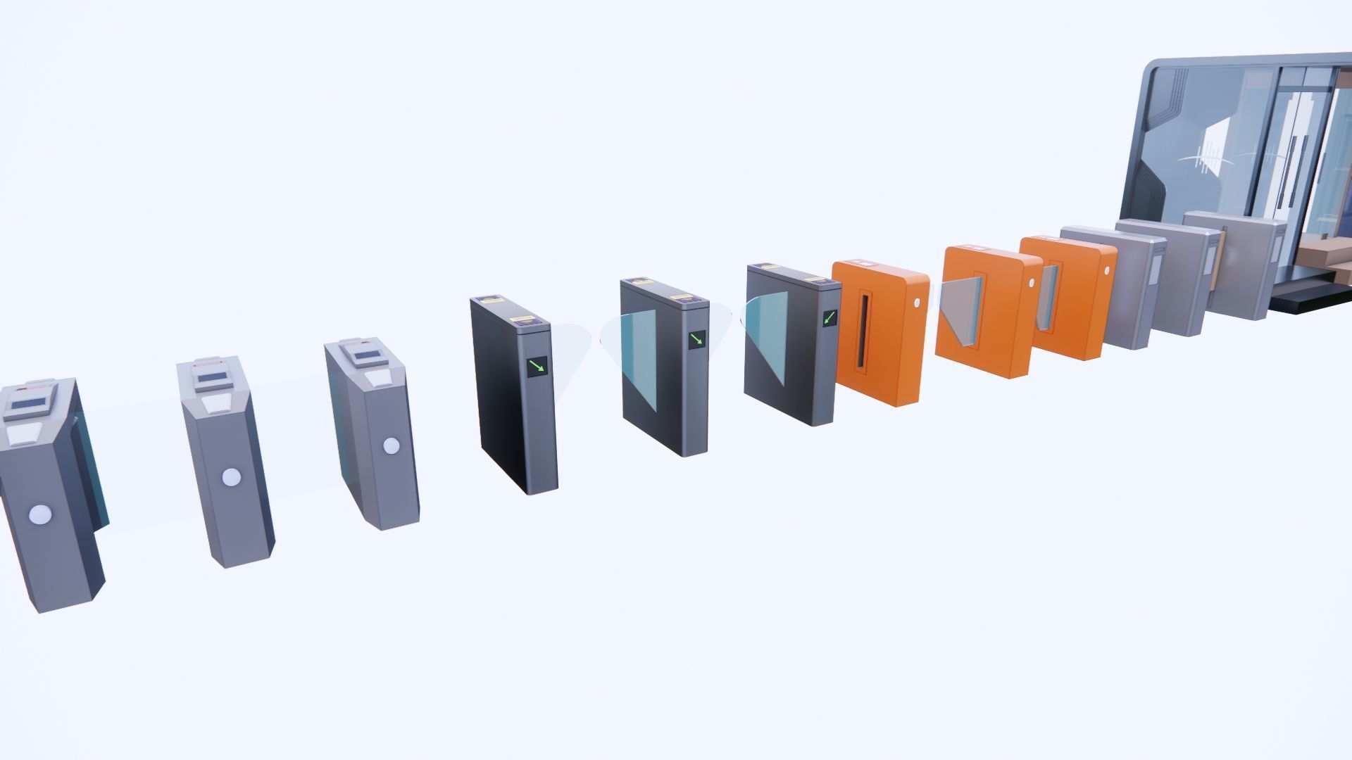 3D Guard post portal gate 3D model_5