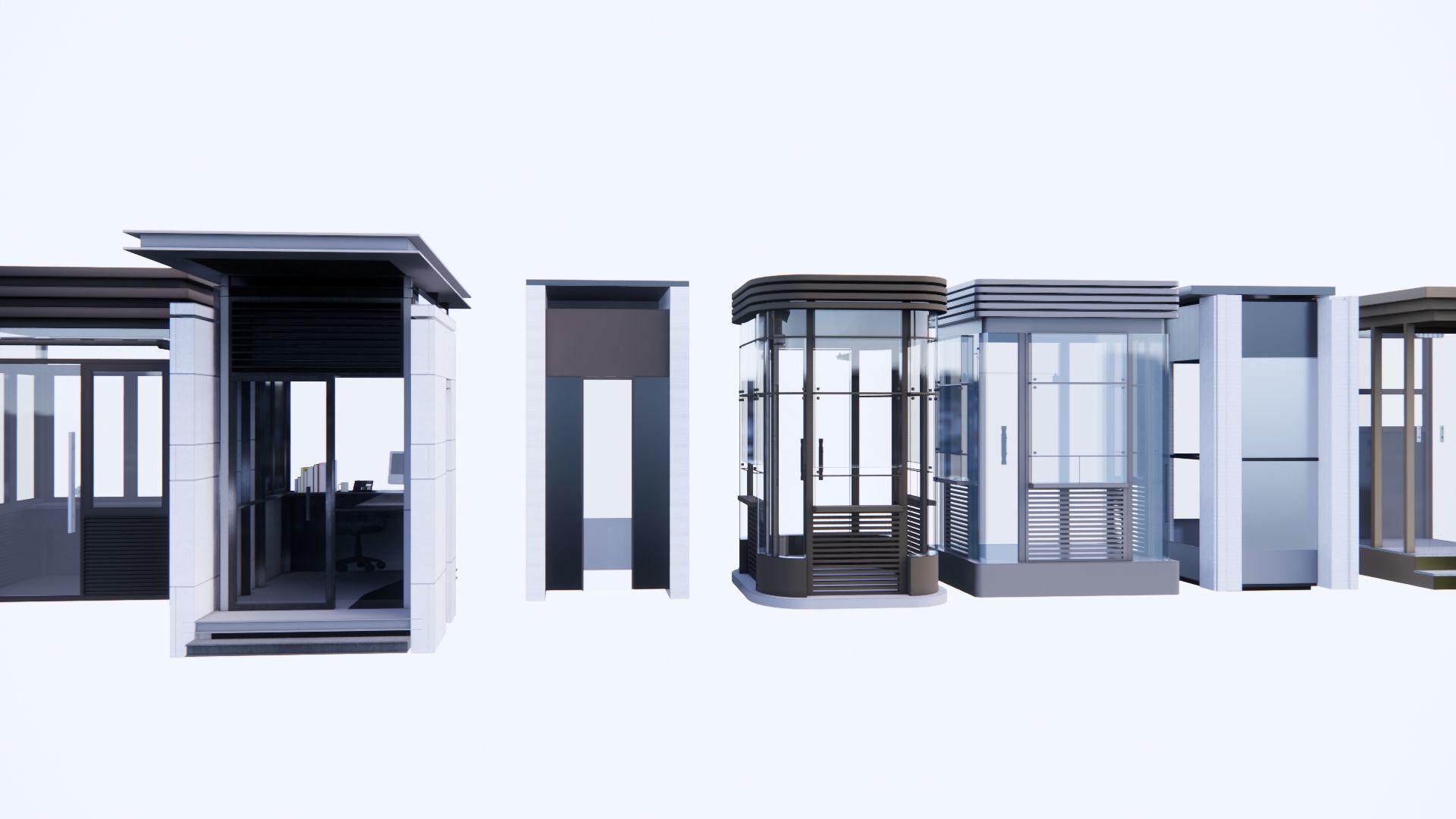 3D Guard post portal gate 3D model_12