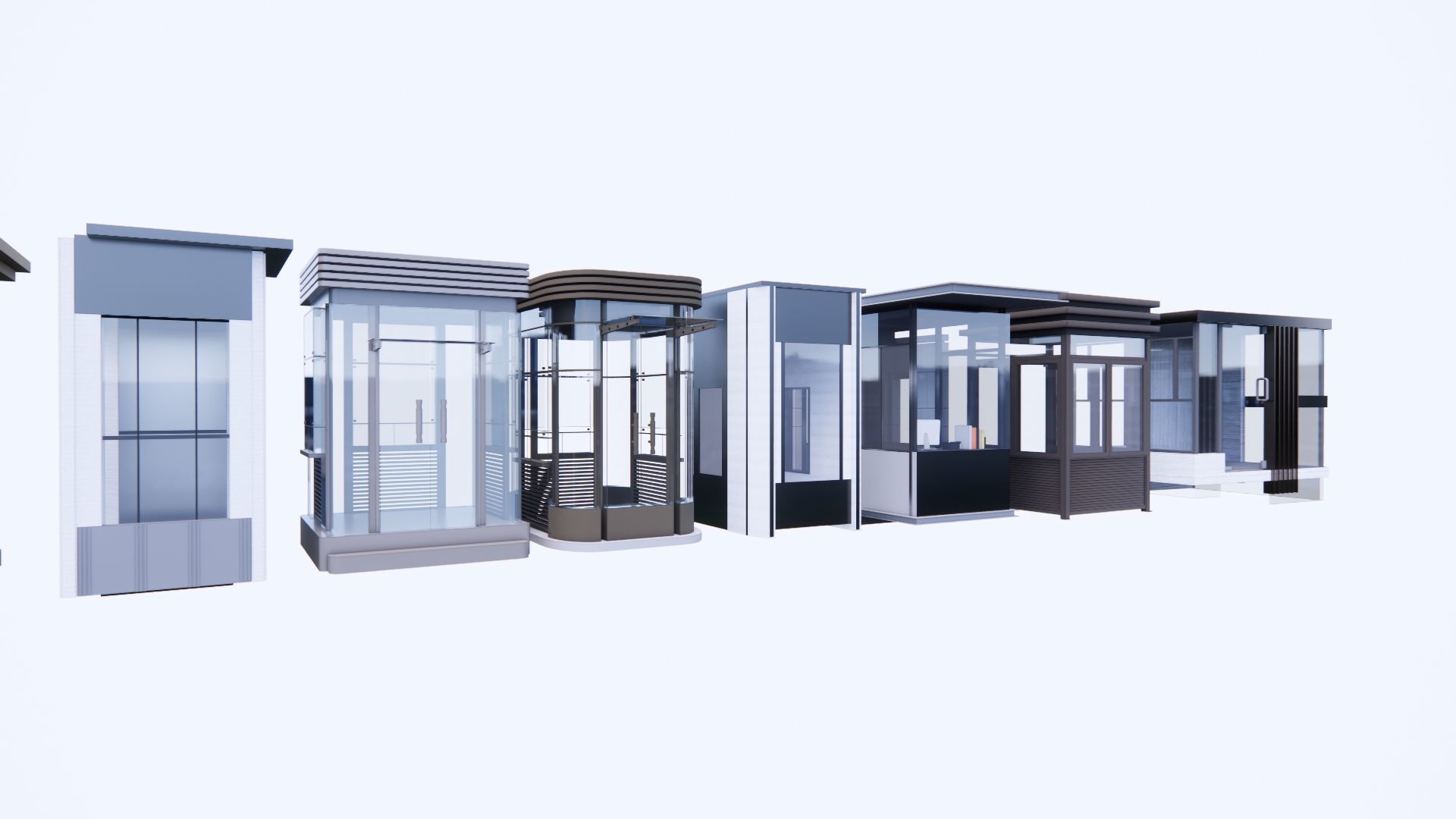 3D Guard post portal gate 3D model_16