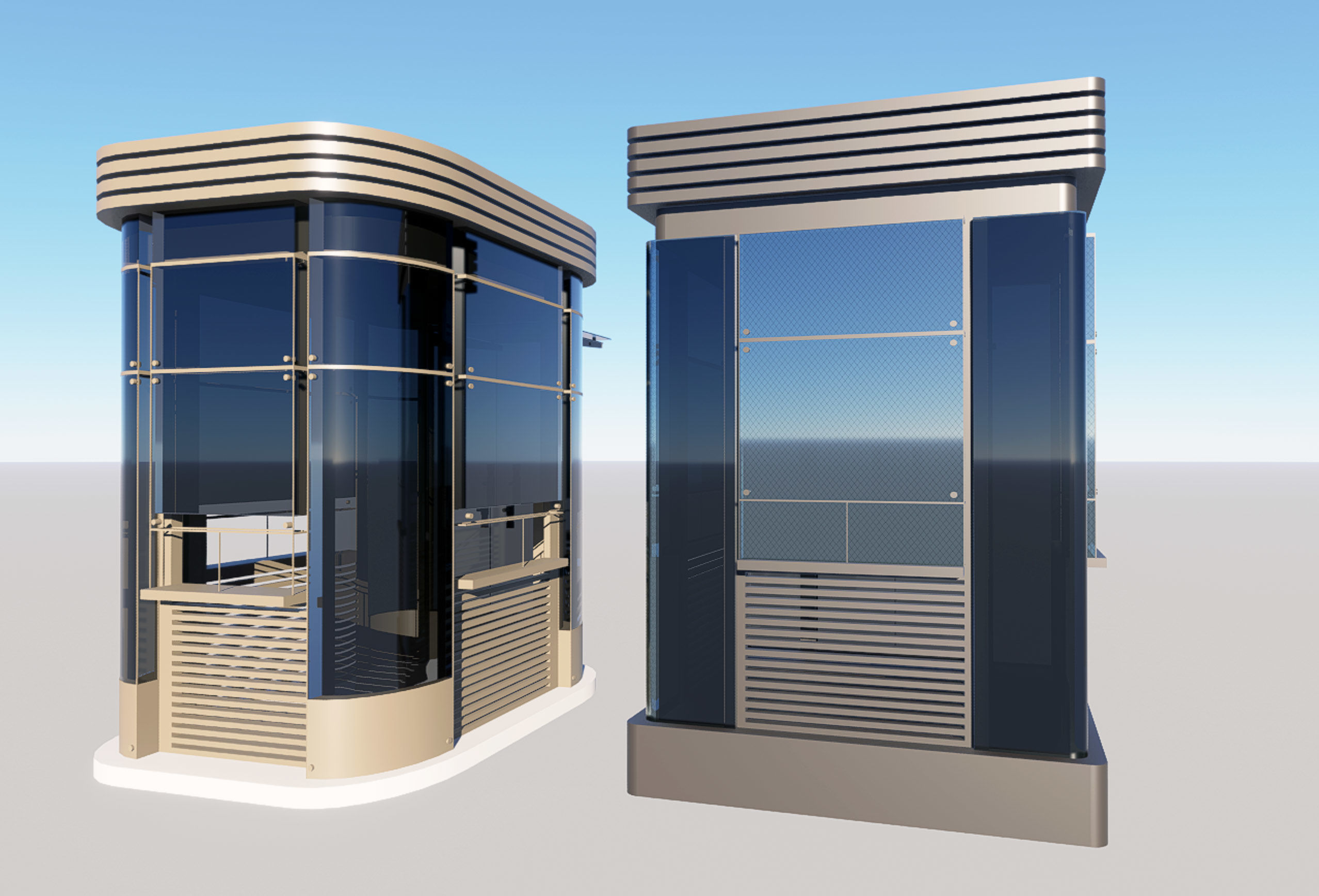 3D Guard post portal gate 3D model_1