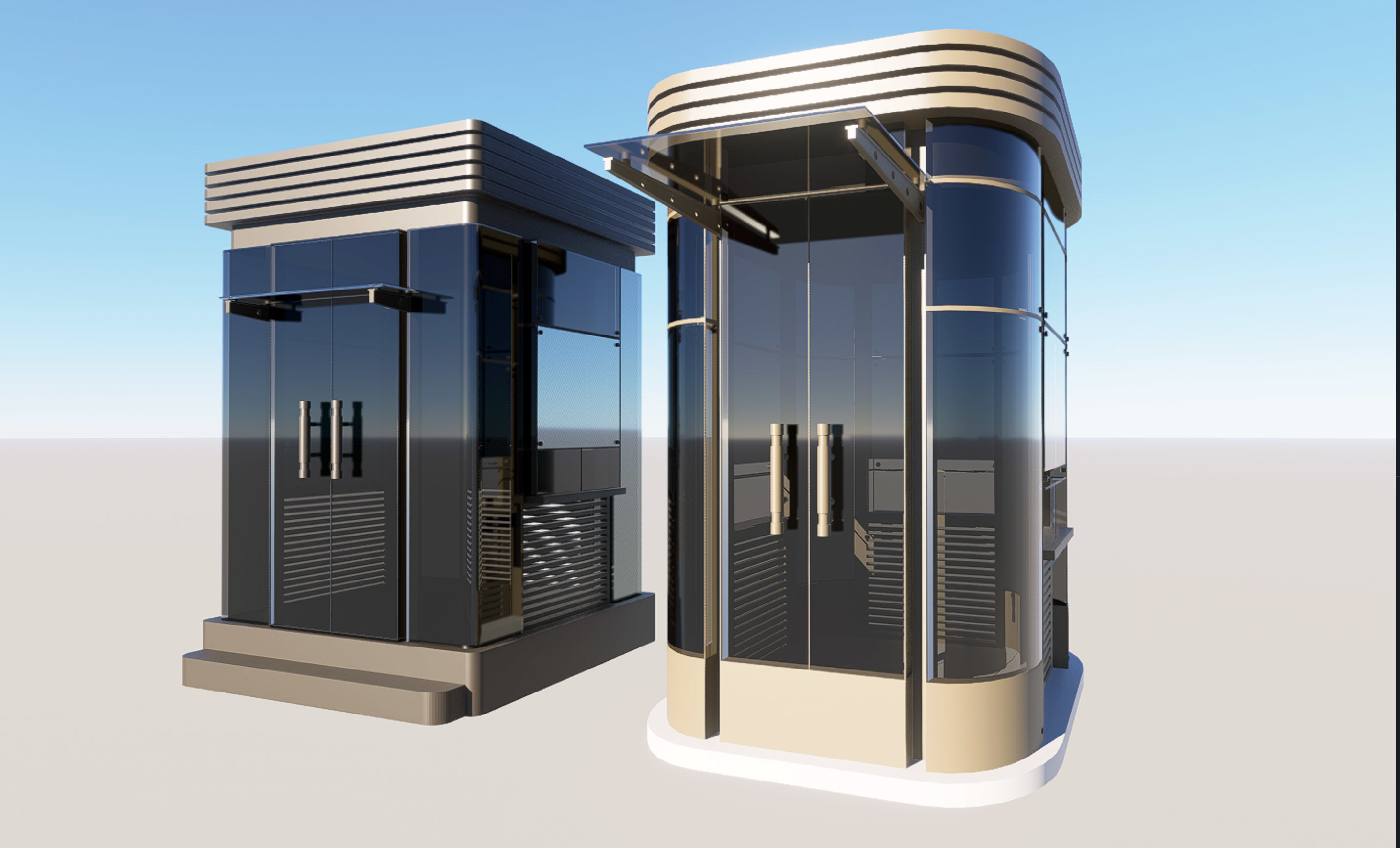 3D Guard post portal gate 3D model_2