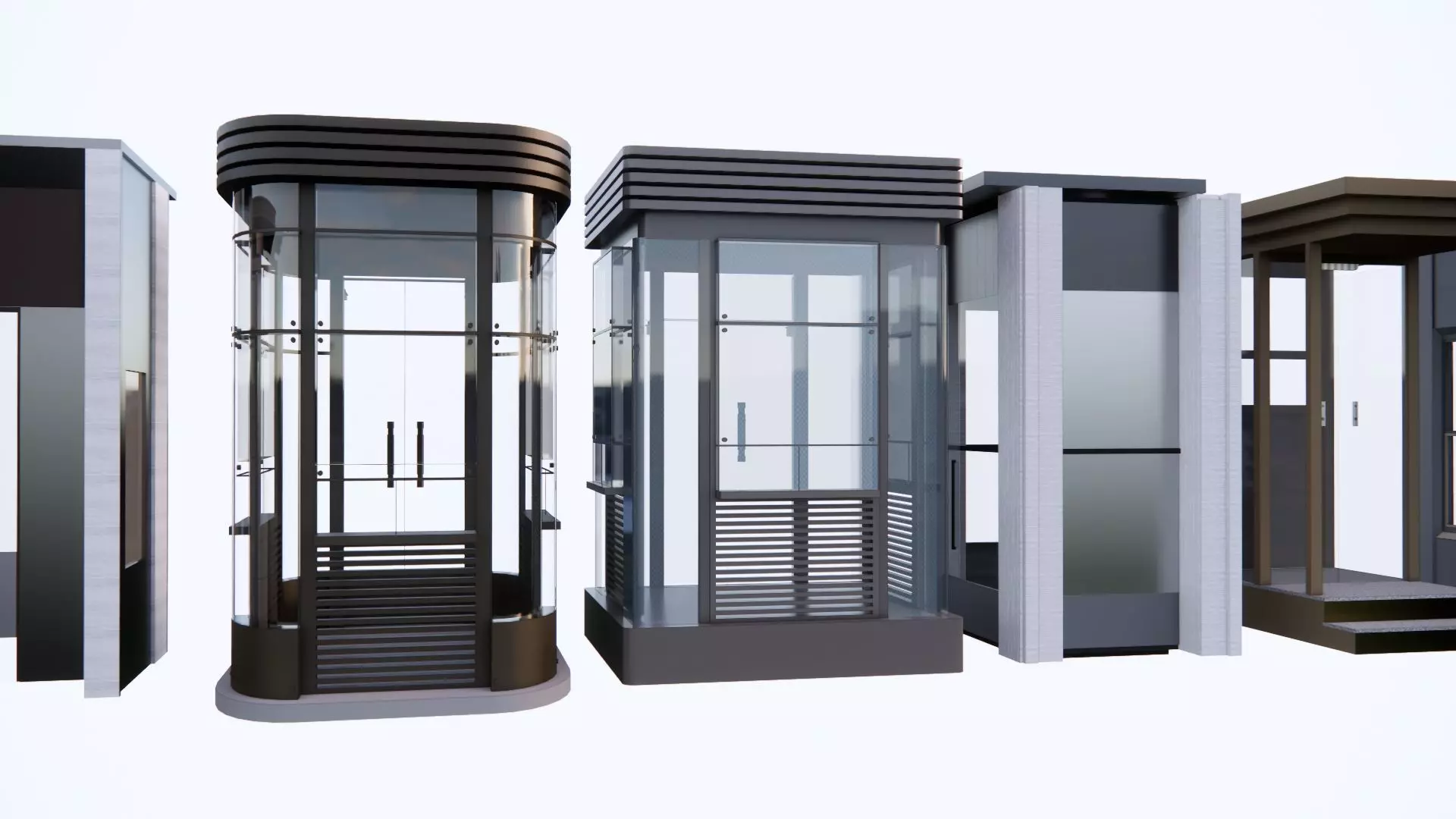 3D Guard post portal gate 3D model_0