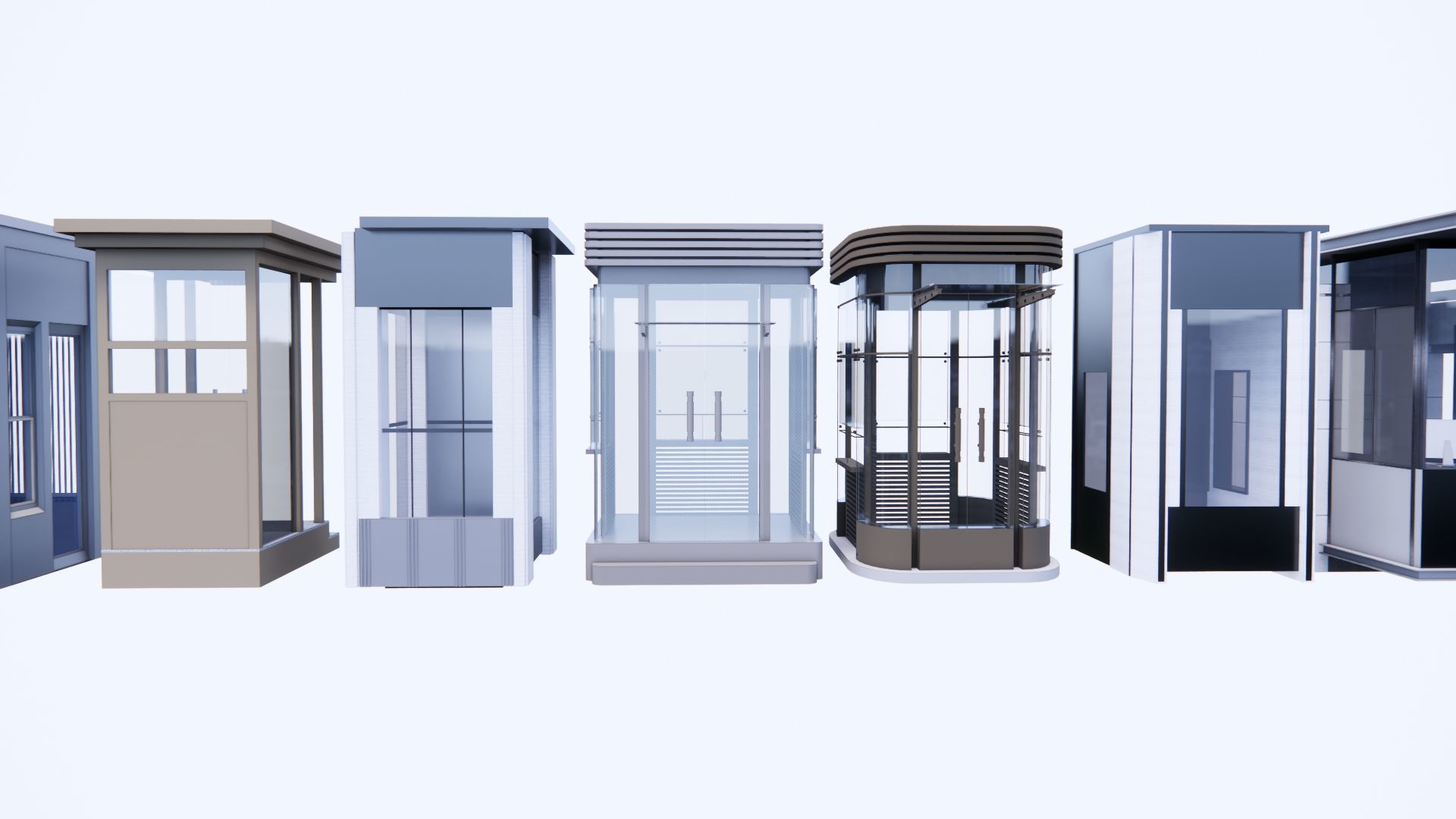 3D Guard post portal gate 3D model_9