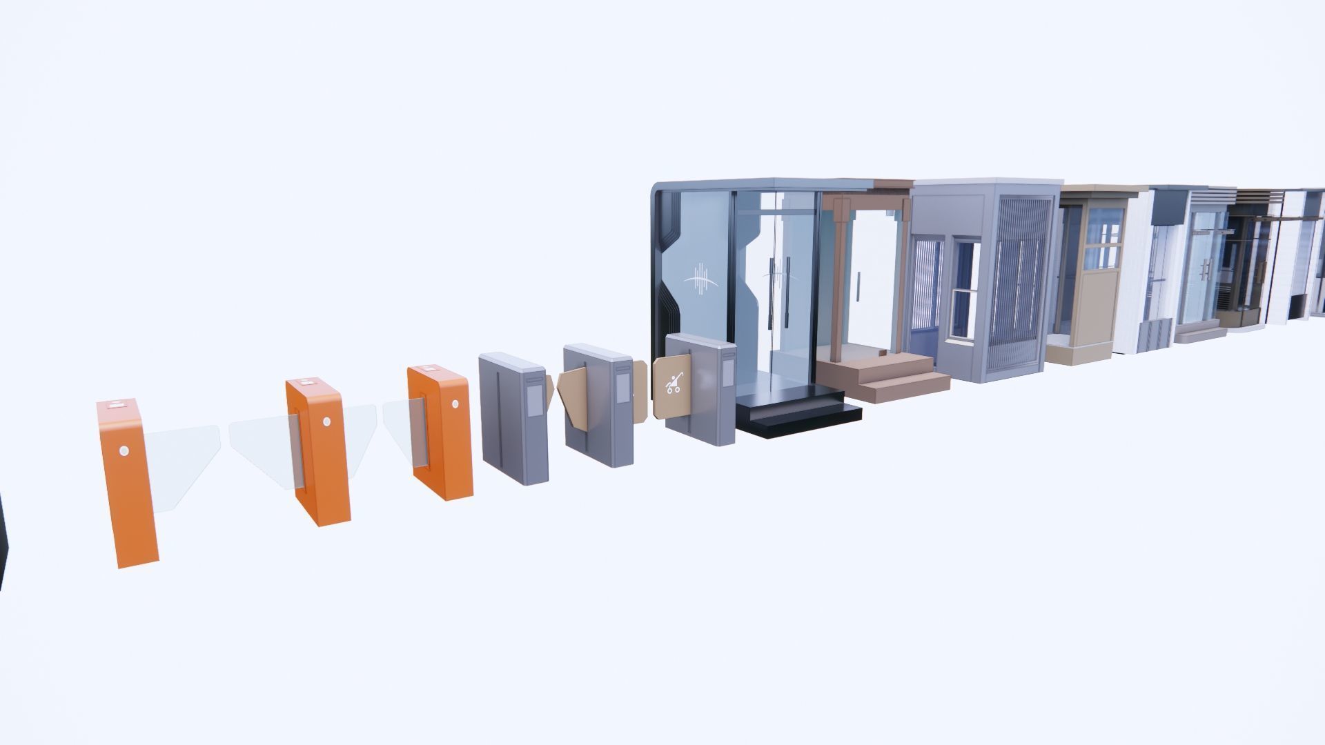 3D Guard post portal gate 3D model_6