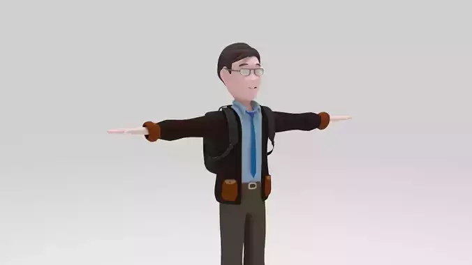 Character Rudi rigged lowpolys 