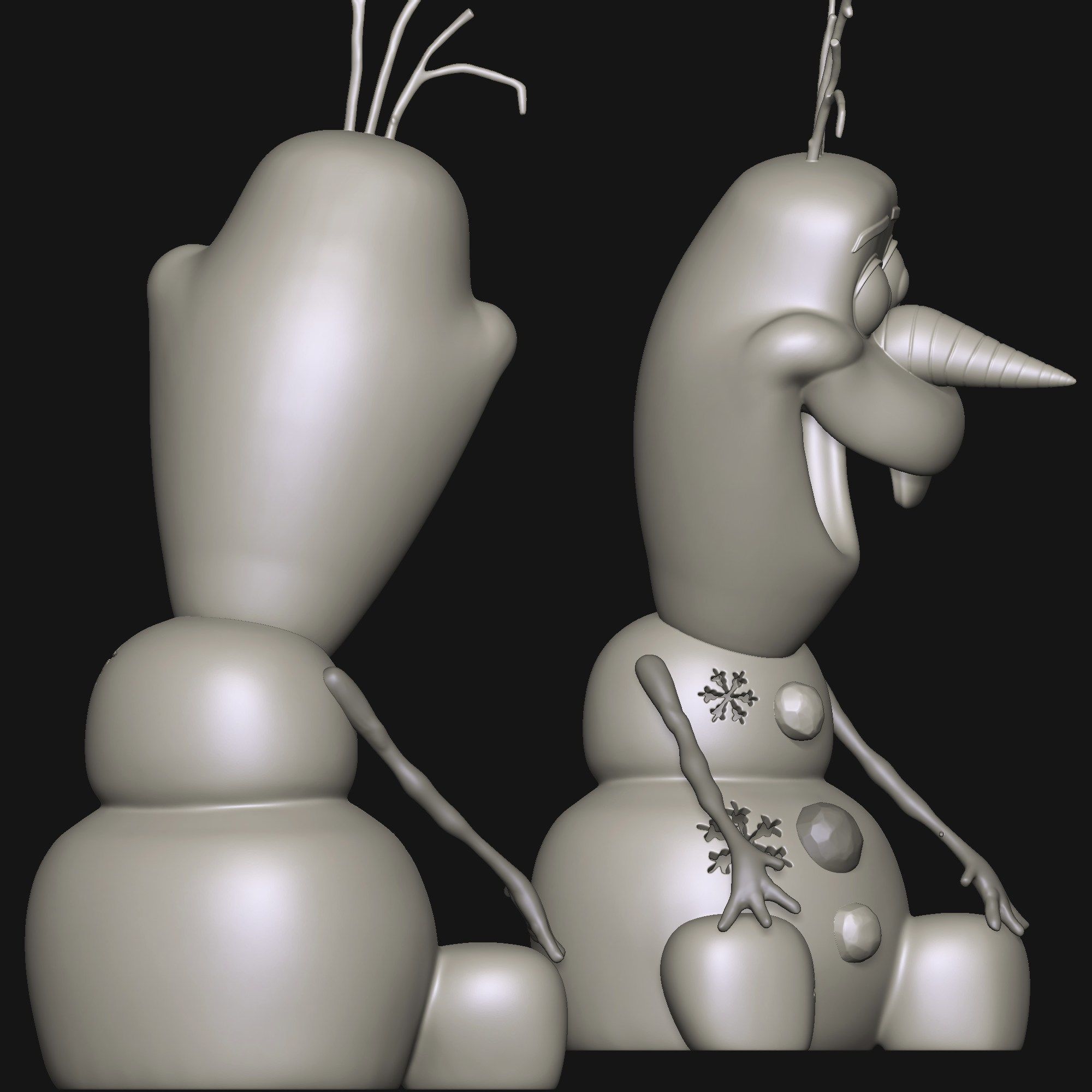 Olaf the Snowman 3D print model_1