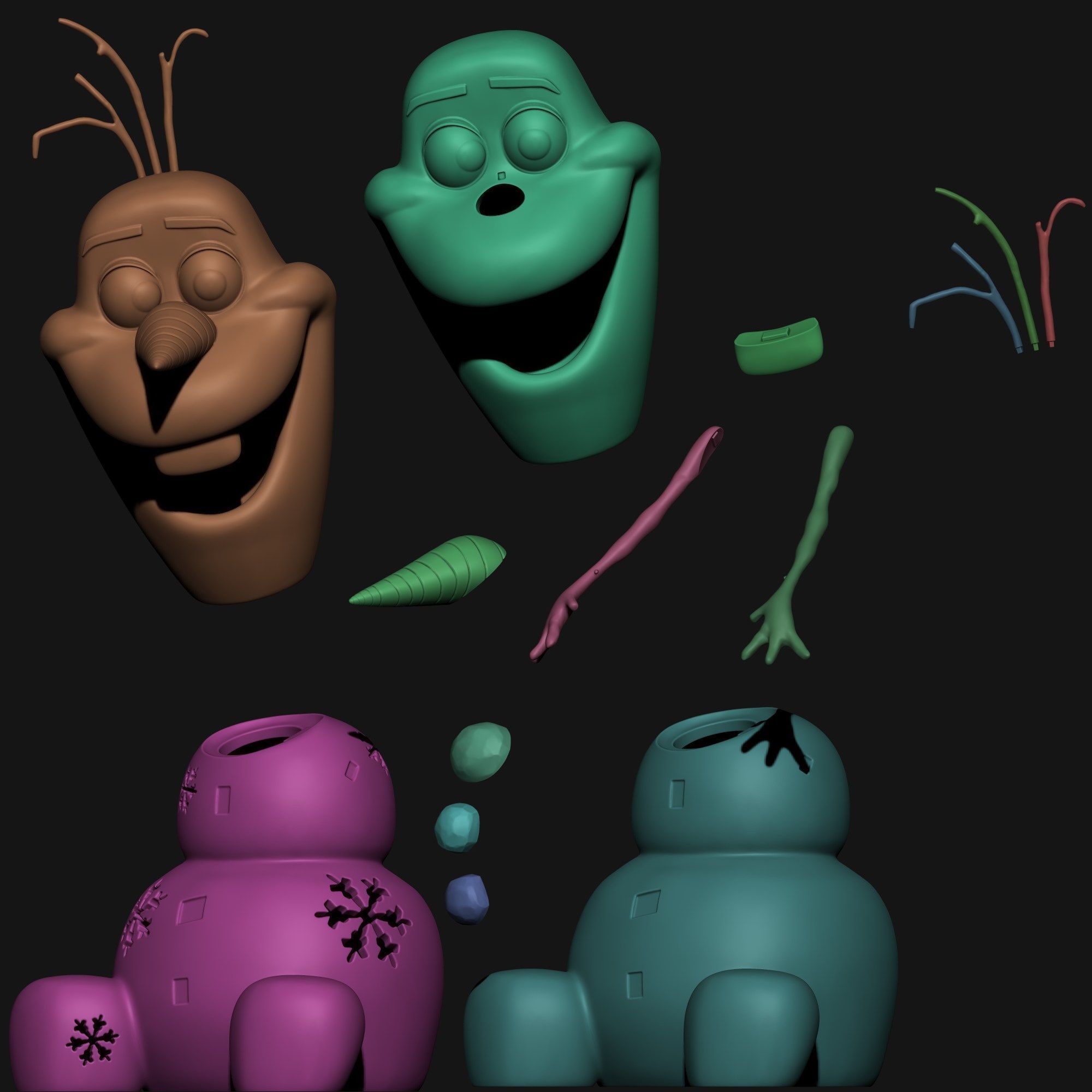 Olaf the Snowman 3D print model_2