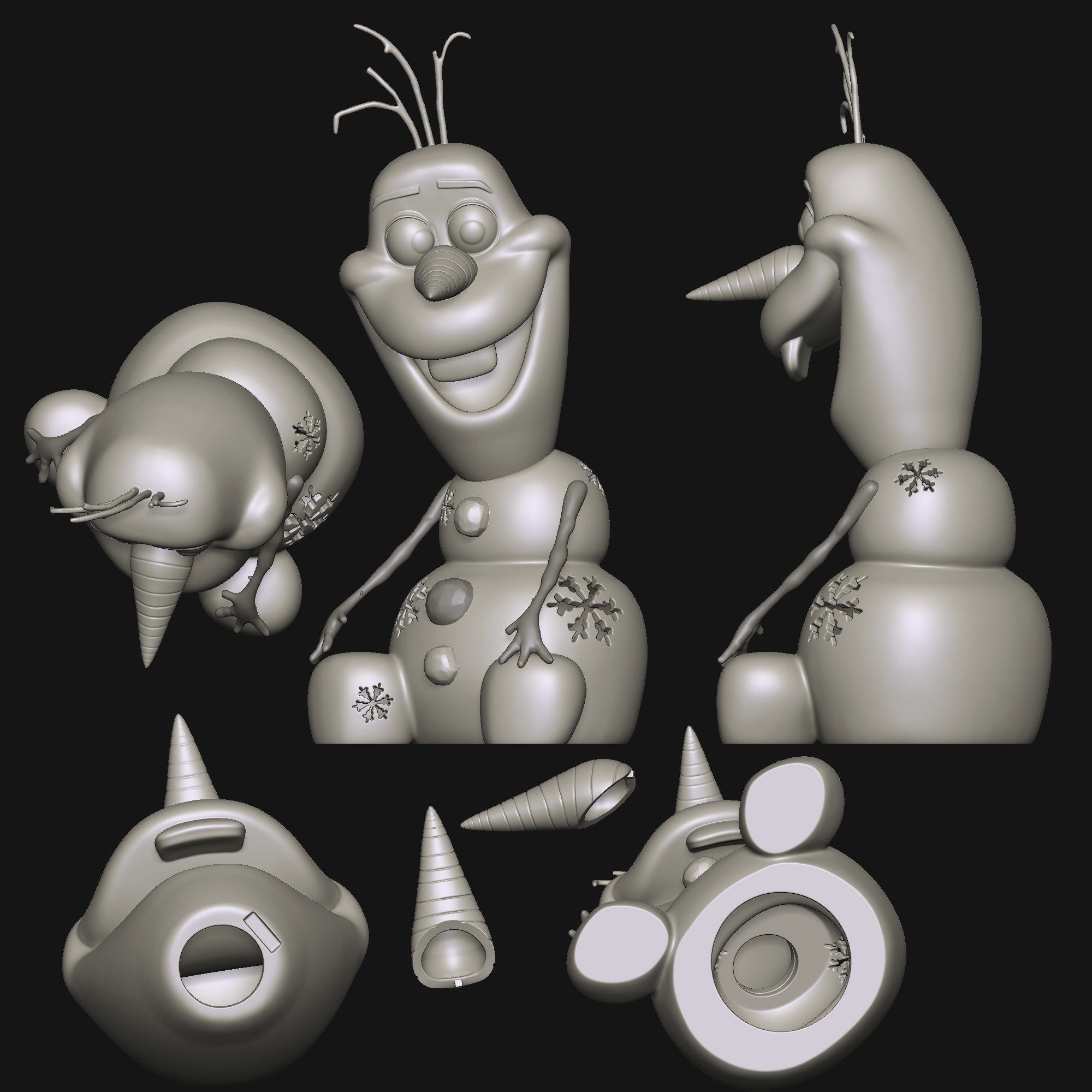 Olaf the Snowman 3D print model_4