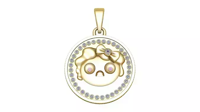 CARTOON FACE COIN PENDANT 3D PRINTABLE MODEL