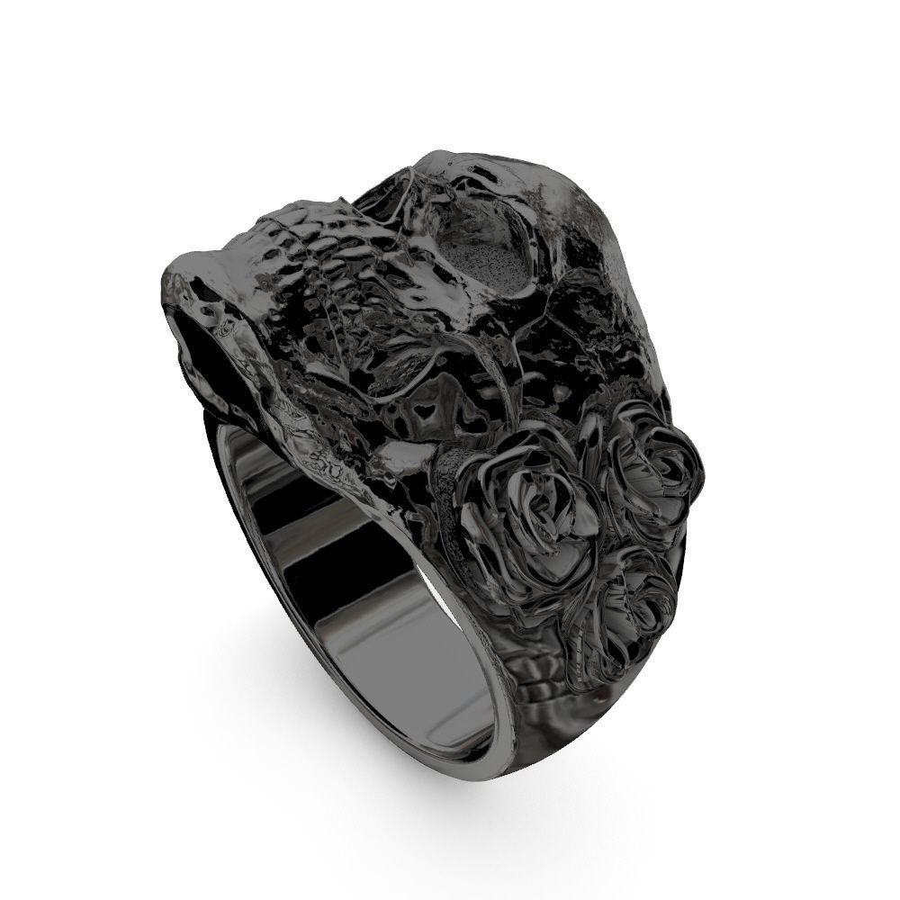 Ring Skull roses - Jewelry 3D - AN-644 3D print model_19