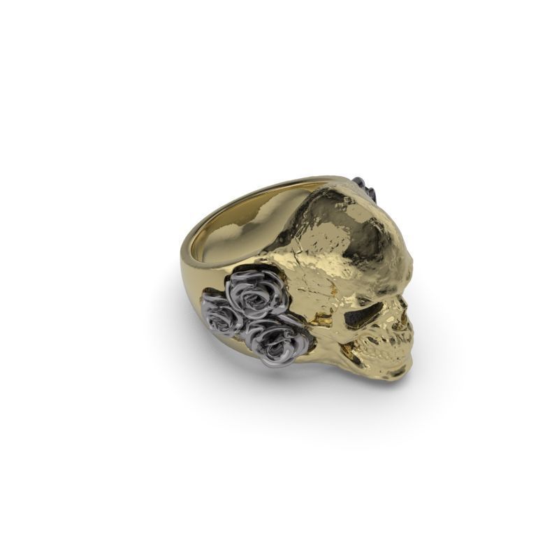 Ring Skull roses - Jewelry 3D - AN-644 3D print model_14