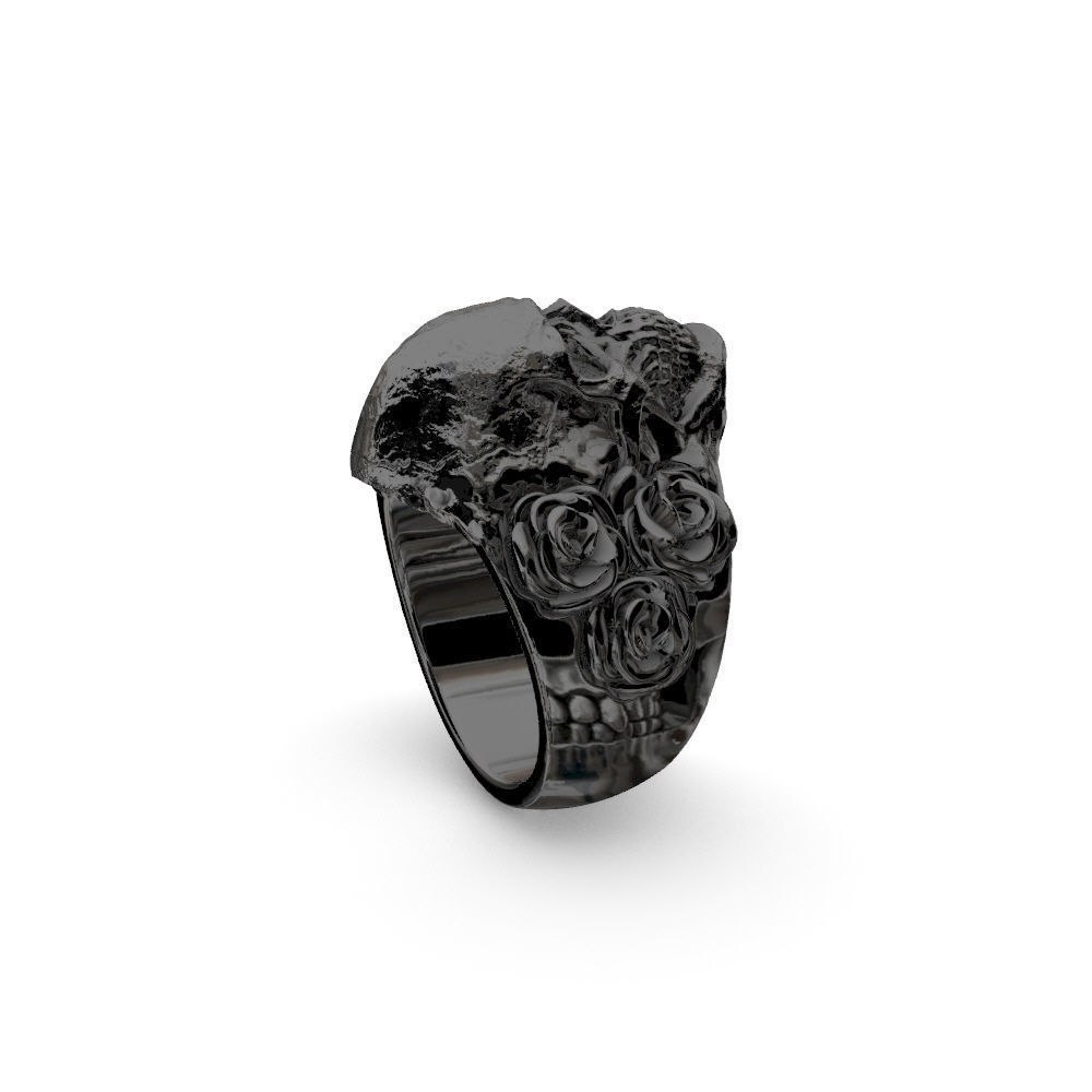 Ring Skull roses - Jewelry 3D - AN-644 3D print model_18