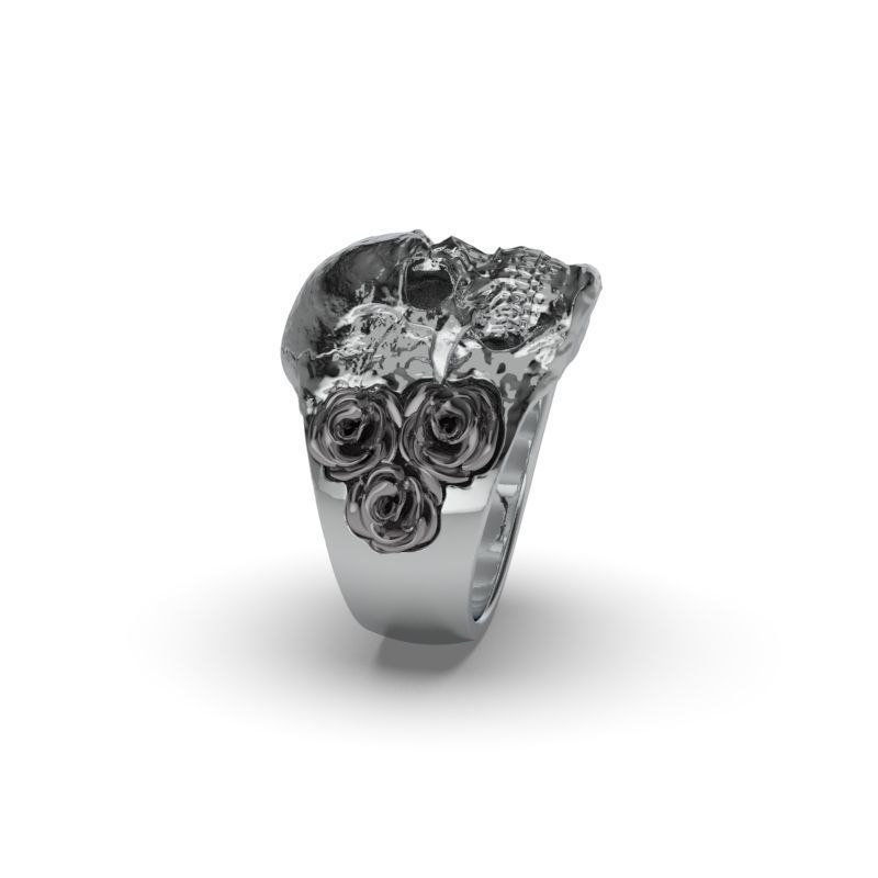 Ring Skull roses - Jewelry 3D - AN-644 3D print model_1