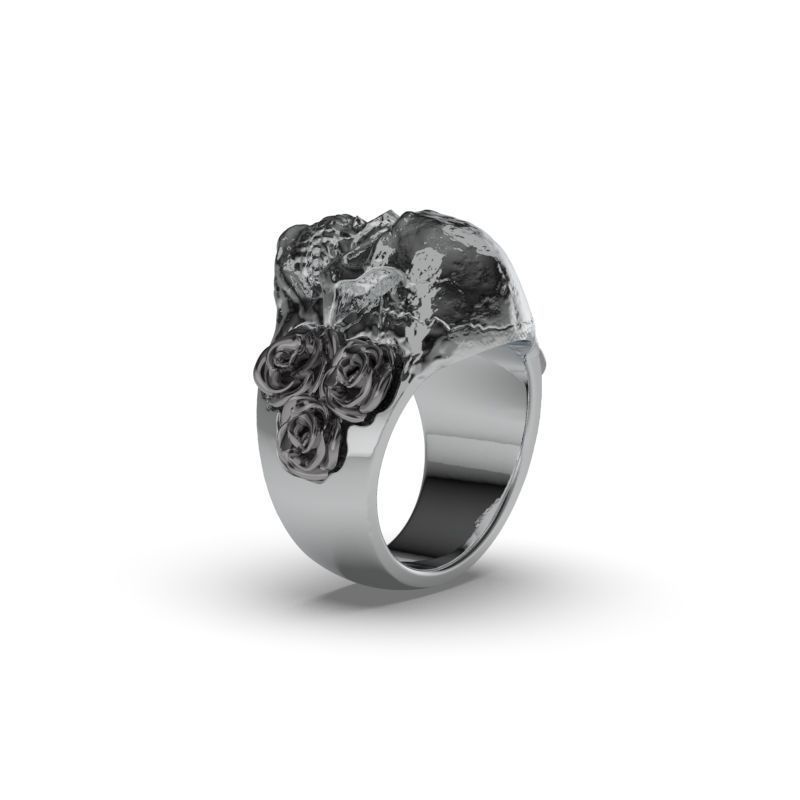 Ring Skull roses - Jewelry 3D - AN-644 3D print model_4