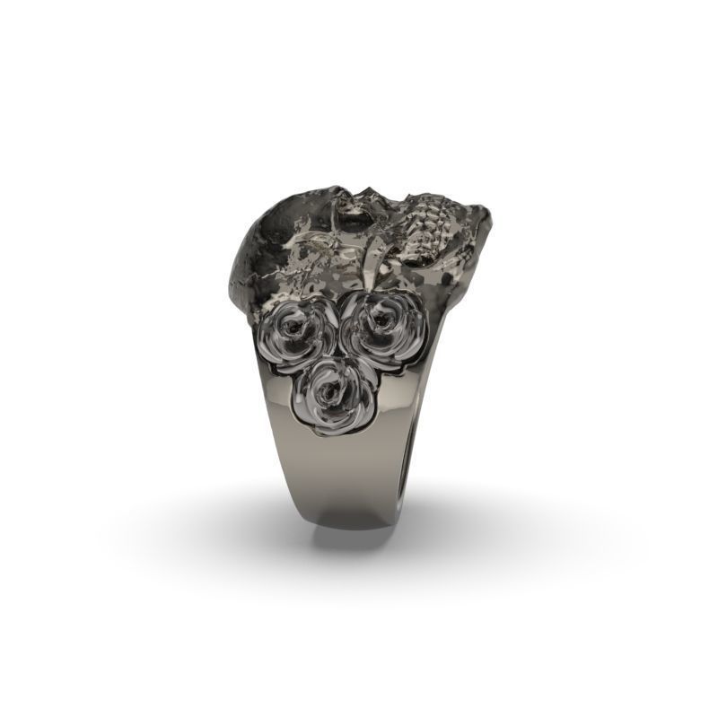 Ring Skull roses - Jewelry 3D - AN-644 3D print model_9