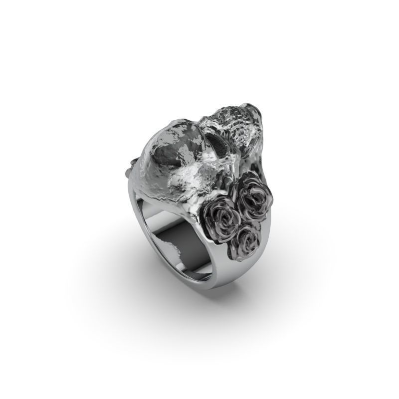 Ring Skull roses - Jewelry 3D - AN-644 3D print model_3