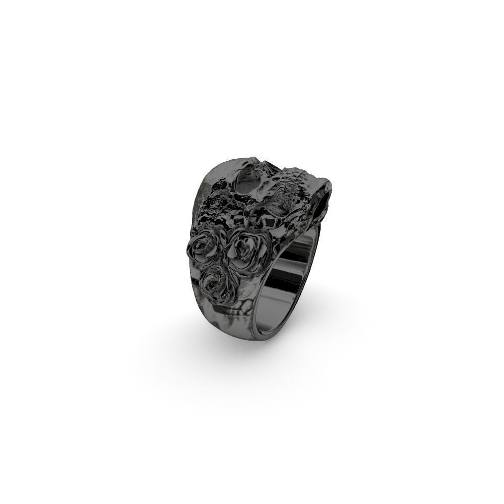 Ring Skull roses - Jewelry 3D - AN-644 3D print model_16