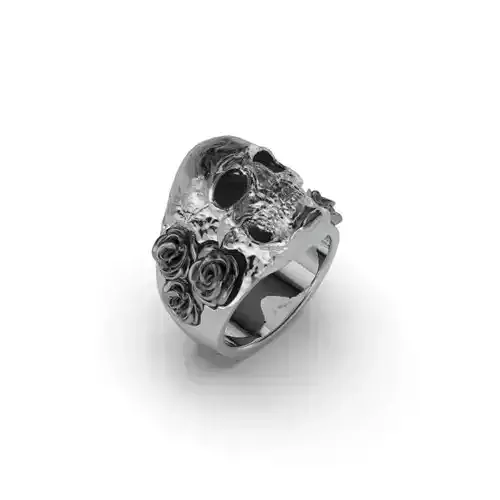 Ring Skull roses - Jewelry 3D - AN-644 3D print model