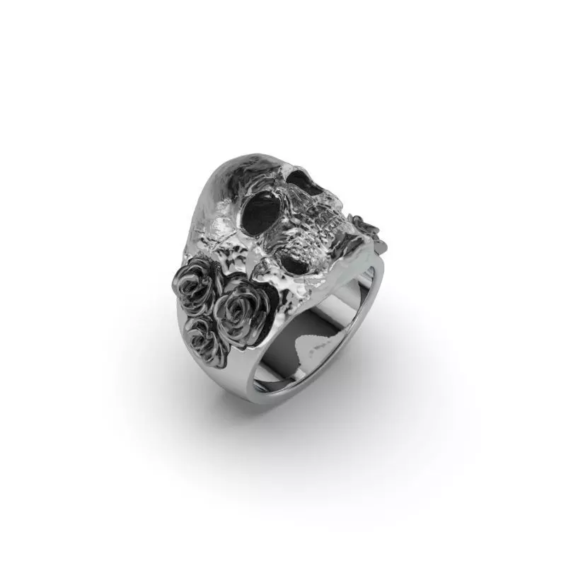 Ring Skull roses - Jewelry 3D - AN-644 3D print model_0