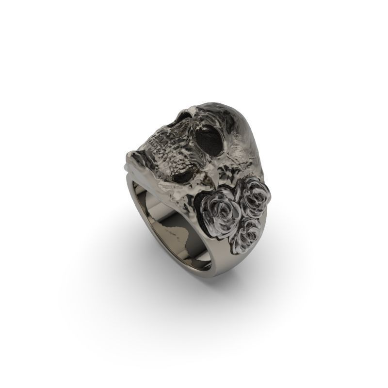Ring Skull roses - Jewelry 3D - AN-644 3D print model_6