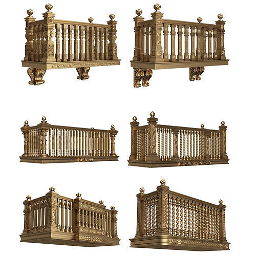 Classic Balcony Collection Low-poly 3D model