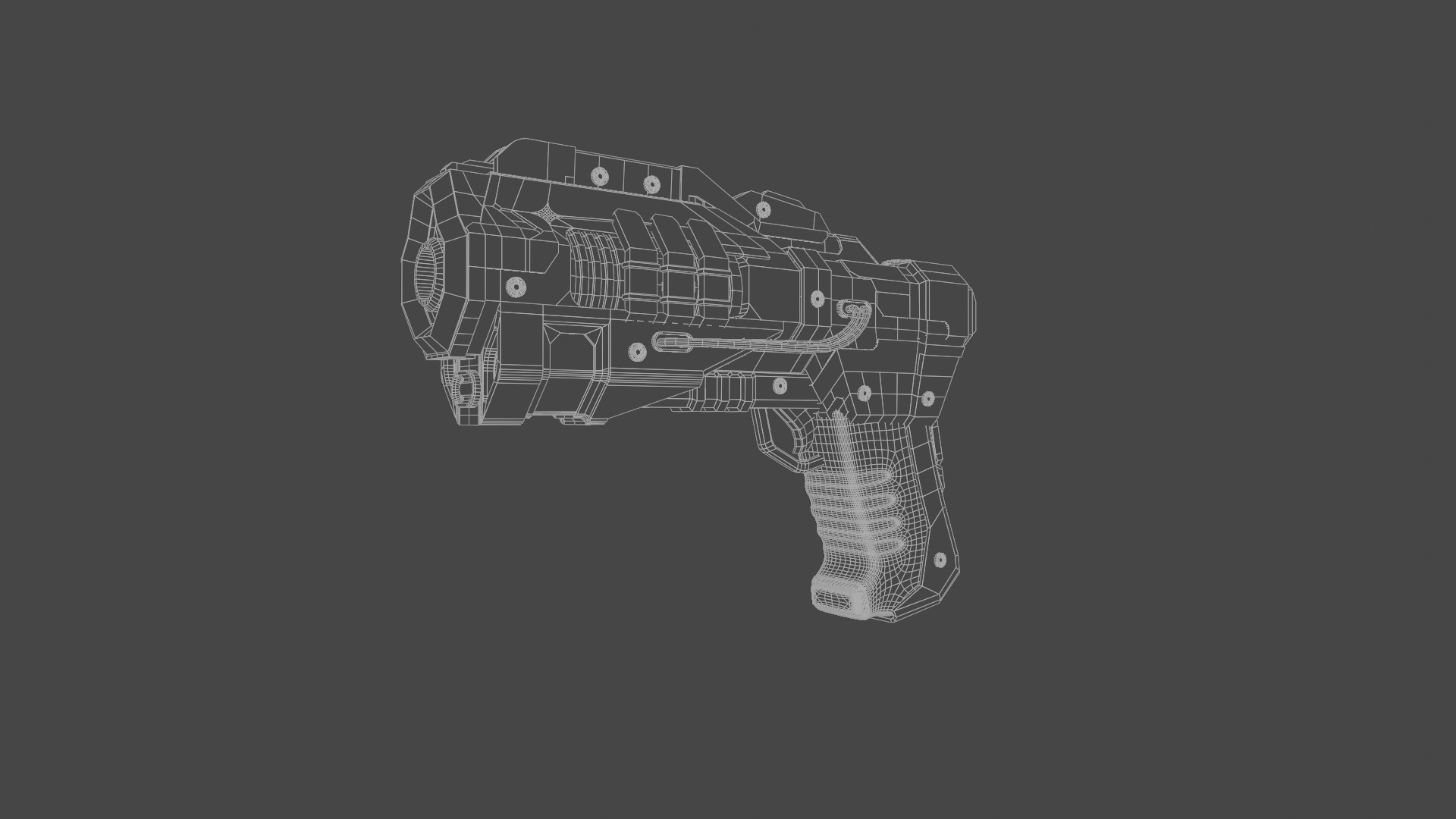 SCI FI GUN Low-poly 3D model_7