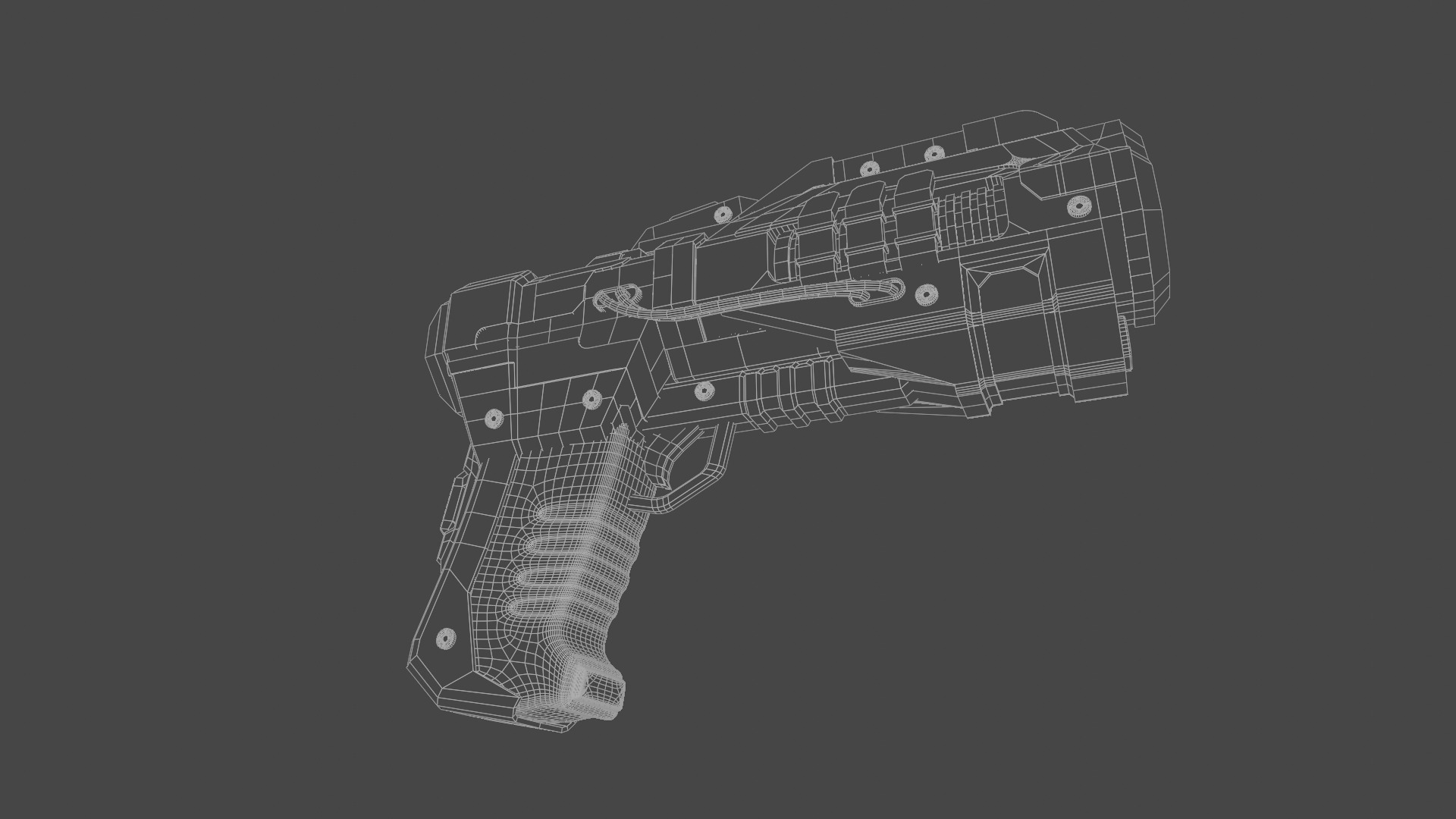 SCI FI GUN Low-poly 3D model_9