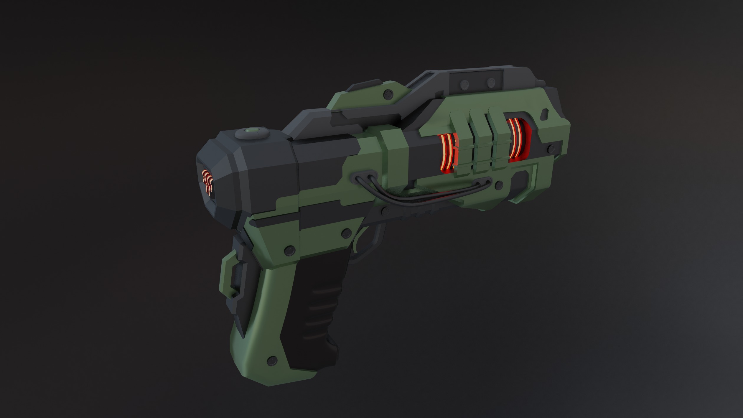 SCI FI GUN Low-poly 3D model_2