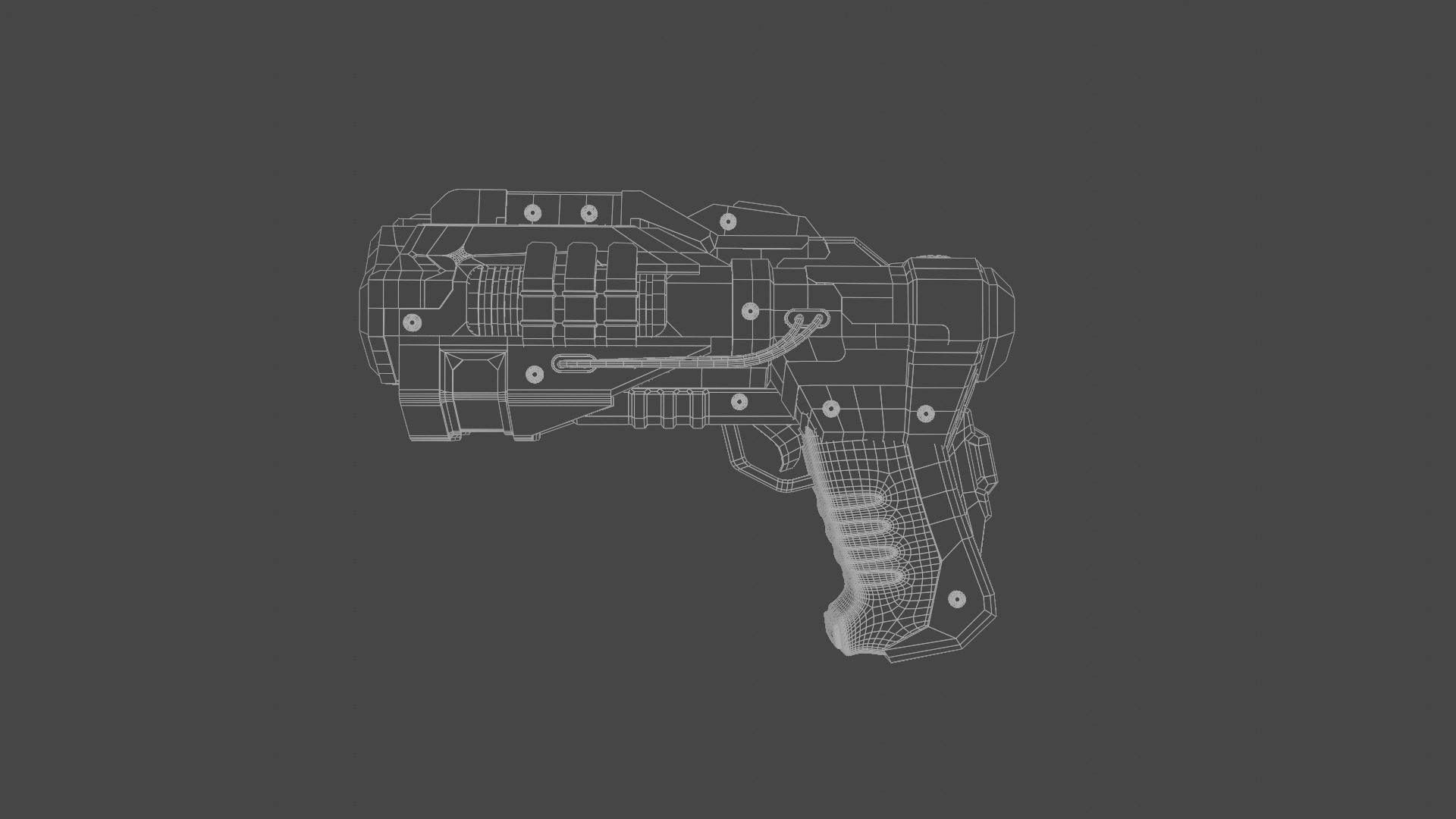 SCI FI GUN Low-poly 3D model_6
