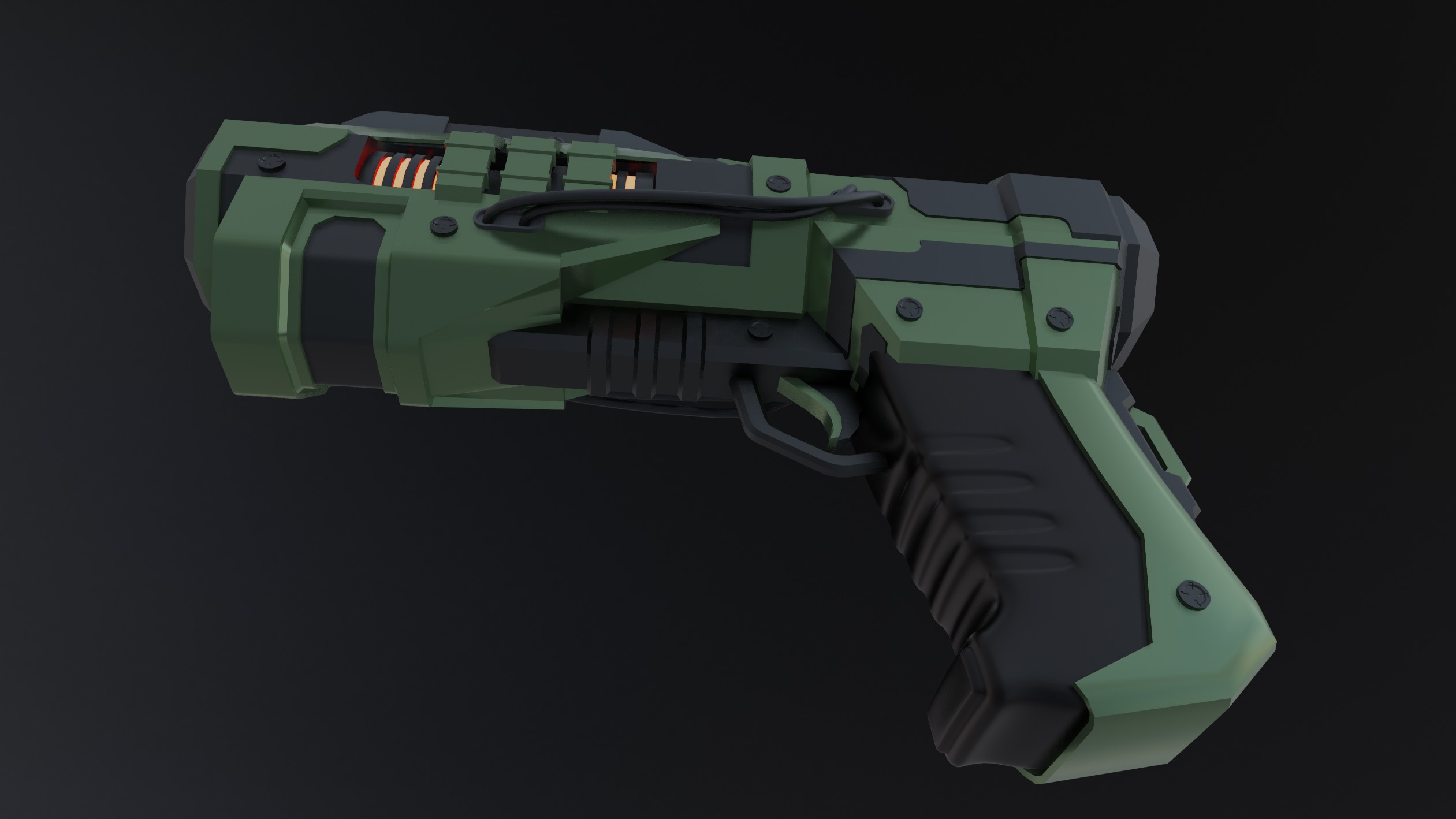 SCI FI GUN Low-poly 3D model_4