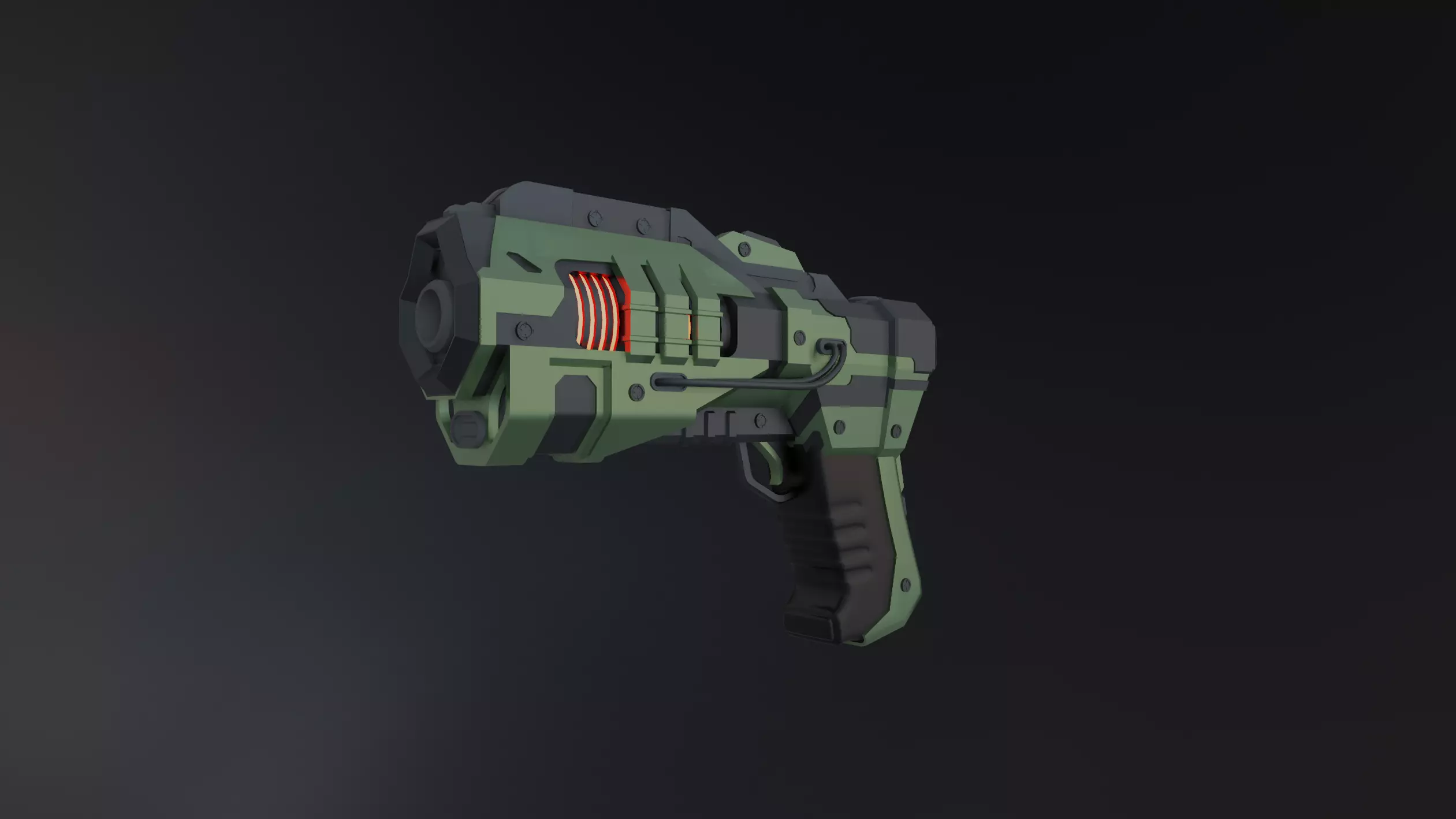 SCI FI GUN Low-poly 3D model_0