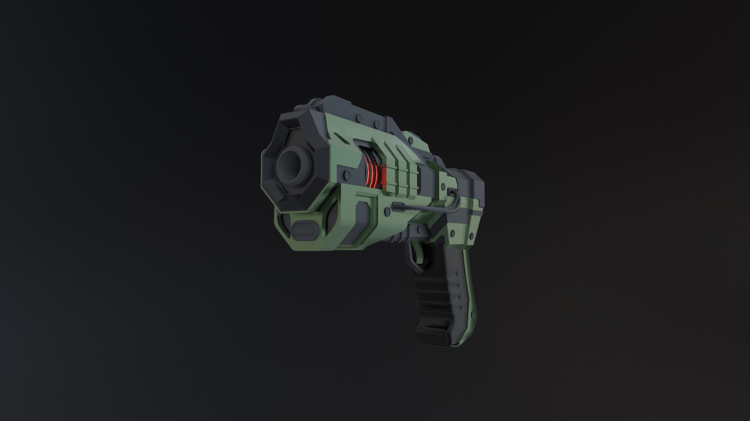 SCI FI GUN Low-poly 3D model_5
