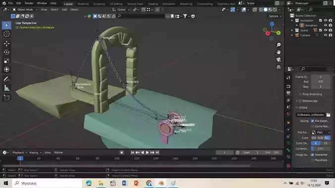 Drawbridge mechanism made in Blender