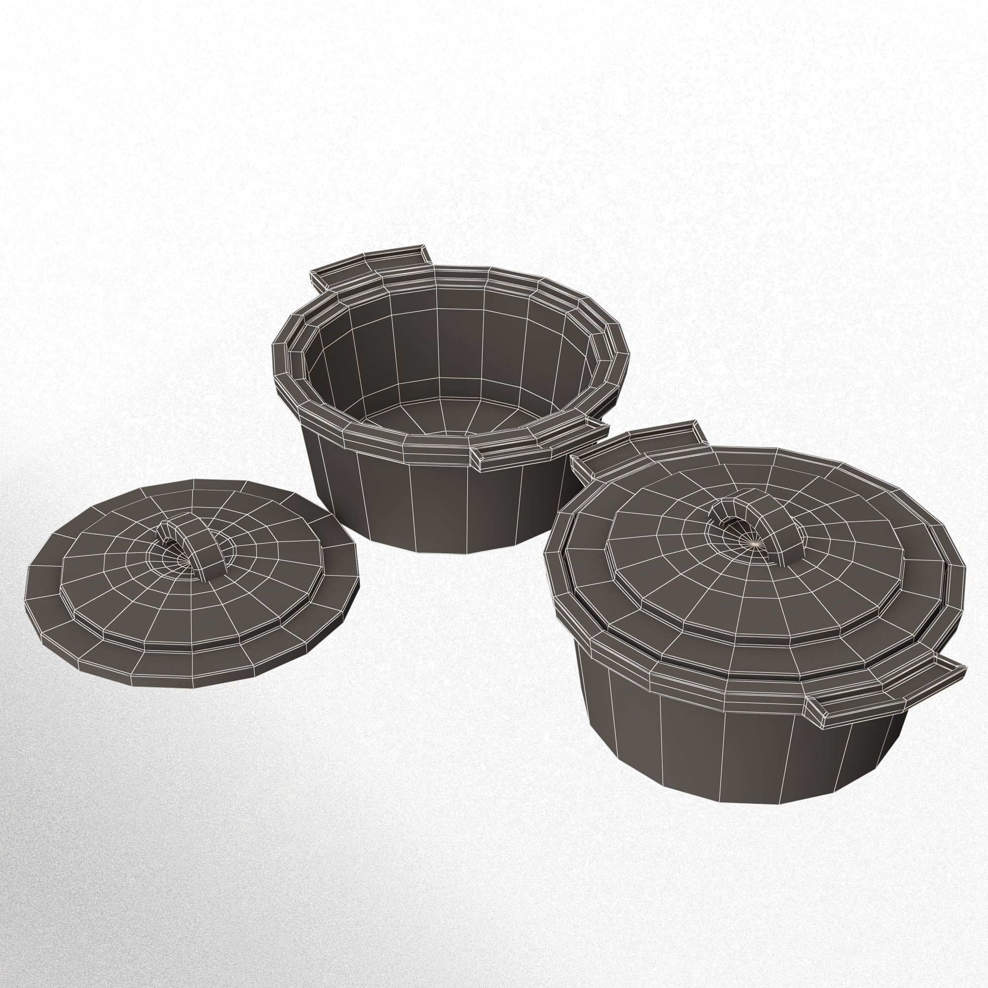 Cooking Pot Low-poly 3D model_17