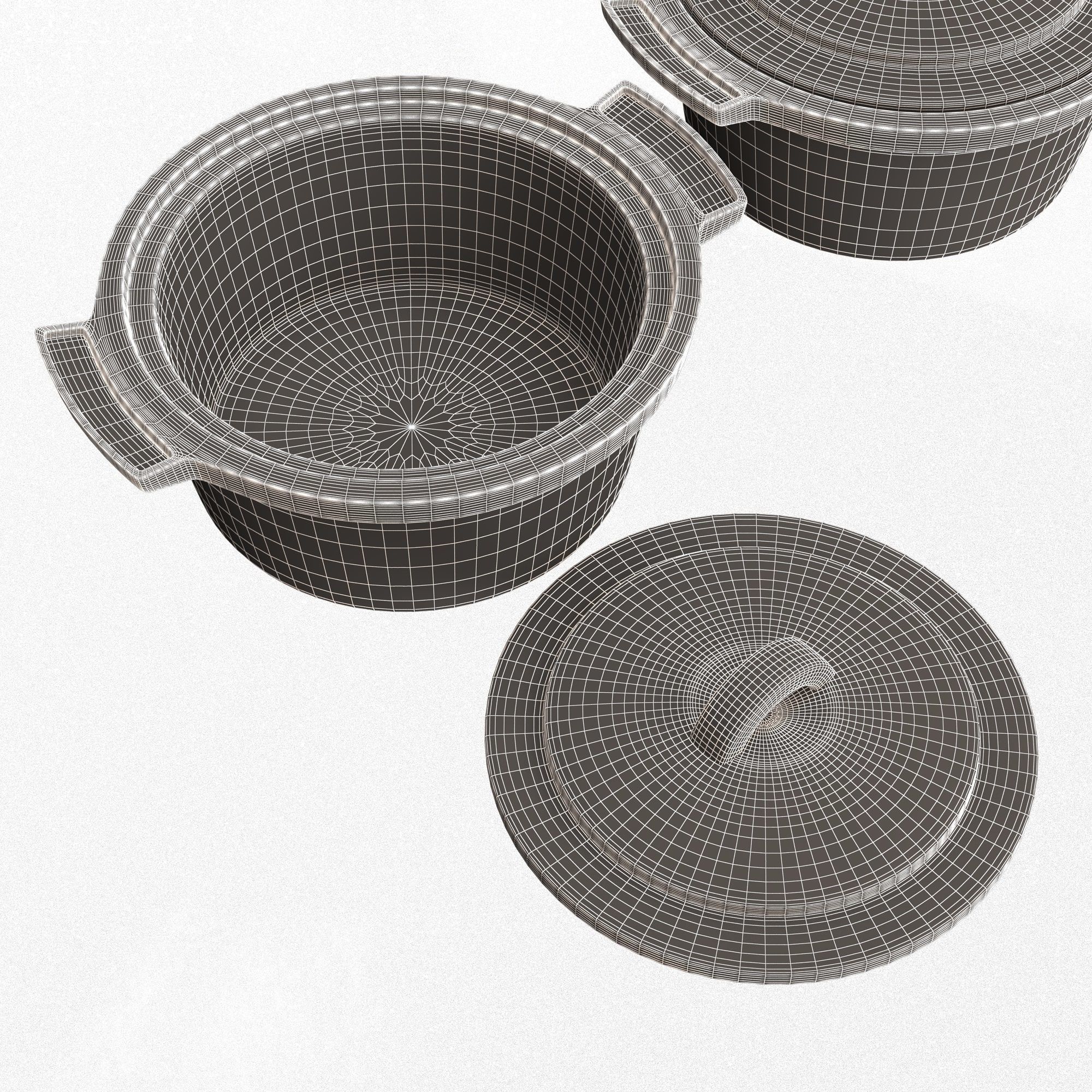 Cooking Pot Low-poly 3D model_6