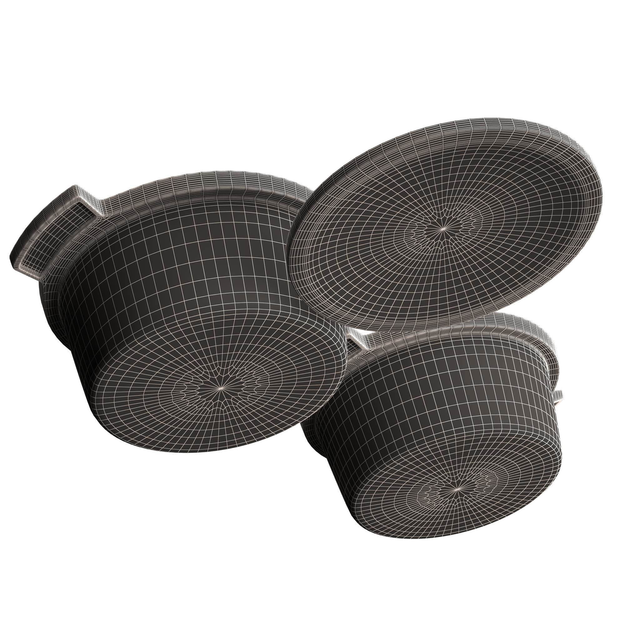 Cooking Pot Low-poly 3D model_11