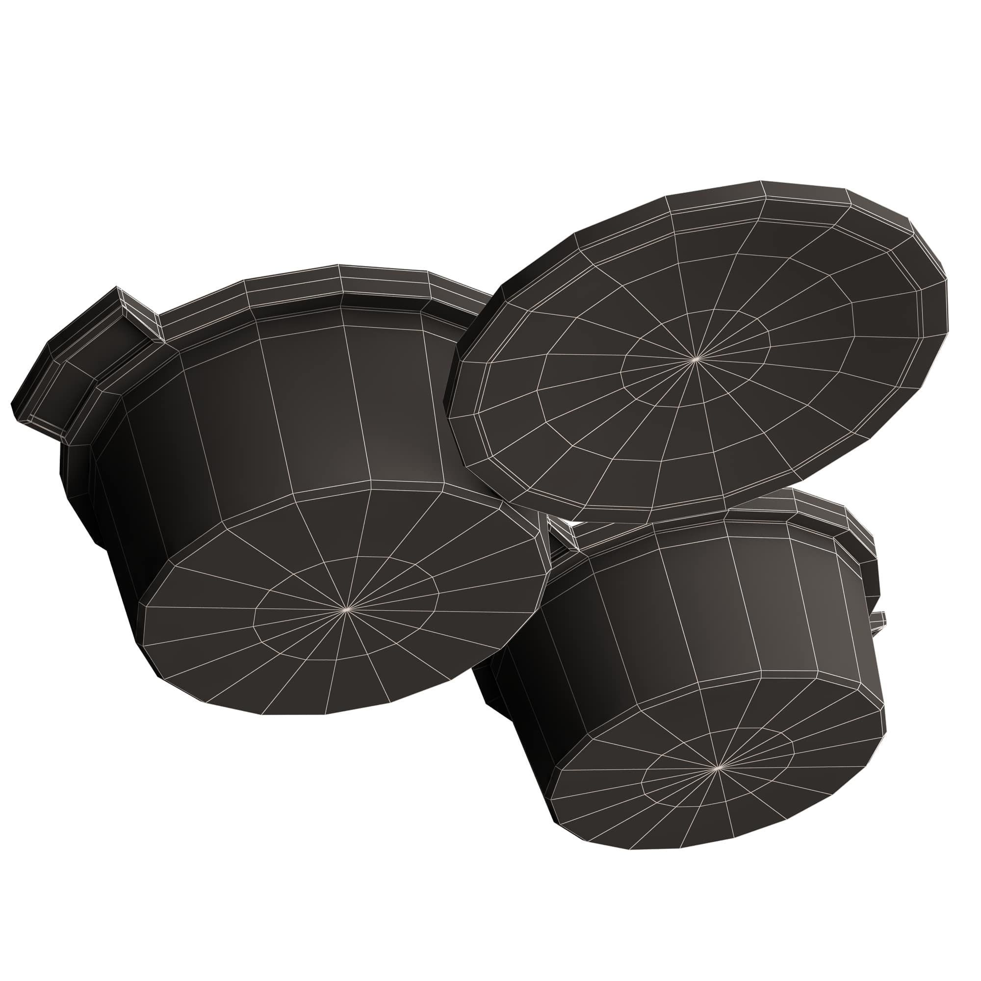 Cooking Pot Low-poly 3D model_7