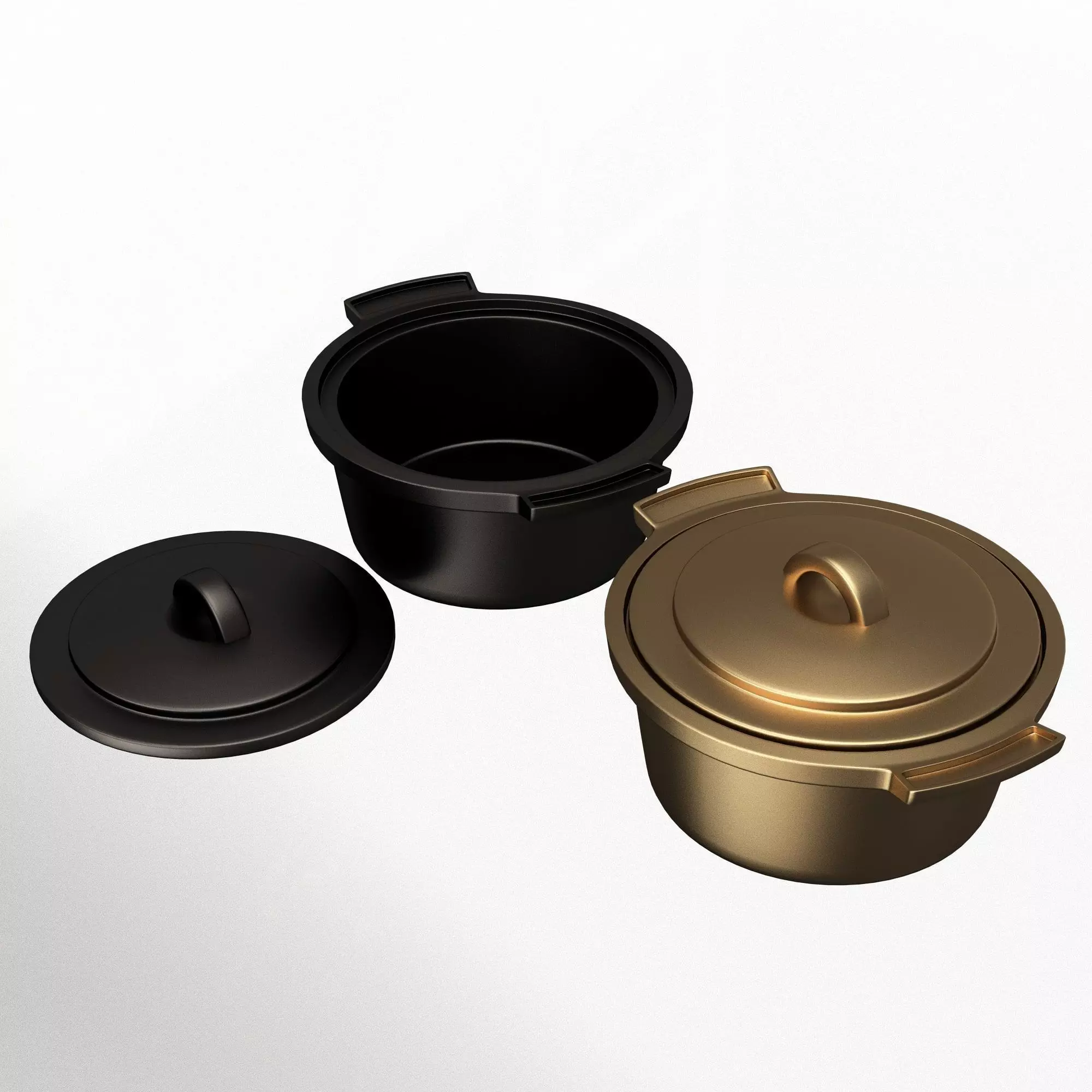 Cooking Pot Low-poly 3D model_0